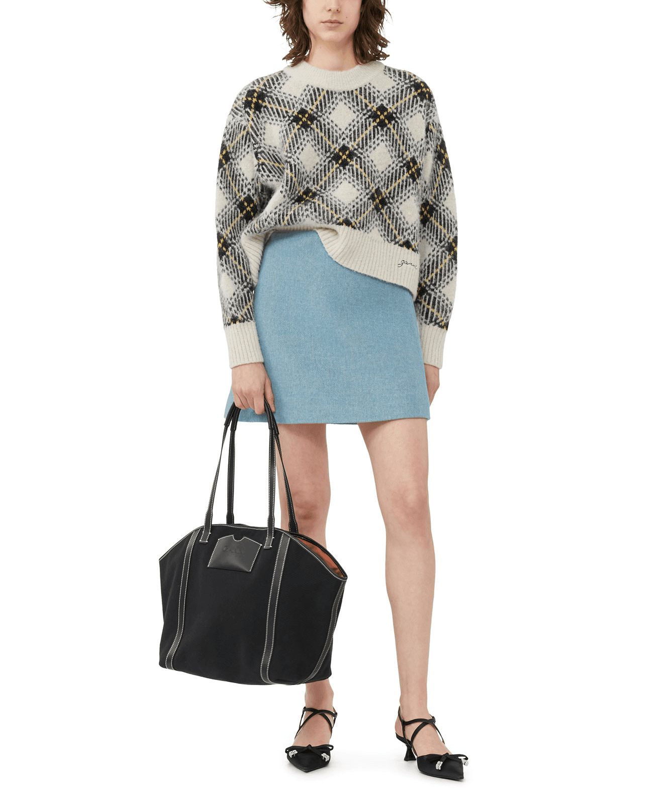 Twill Wool Suiting Mini Skirt - Image 1