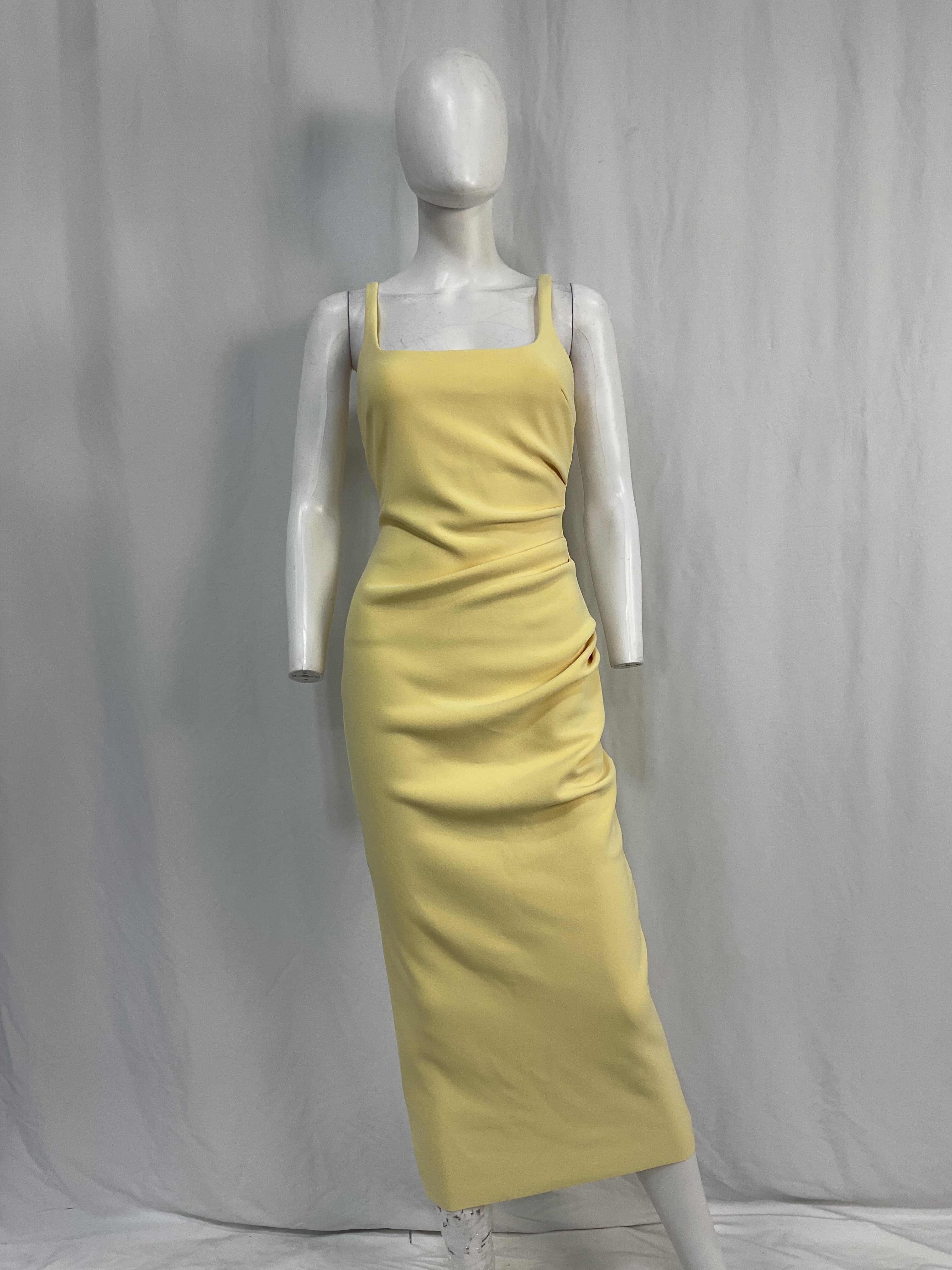 Karina Tuck Midi Dress In Butter Yellow - Image 2