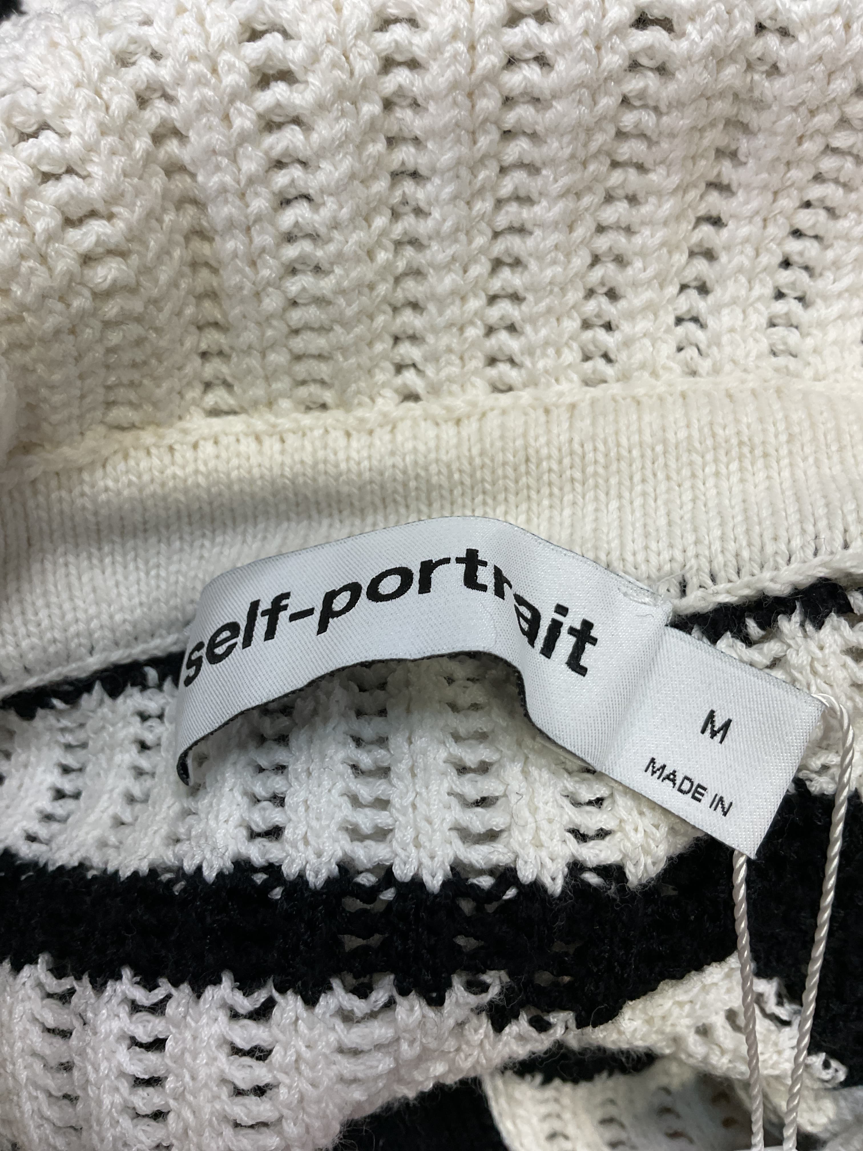 Cream And Black Striped Crochet Top - Image 4