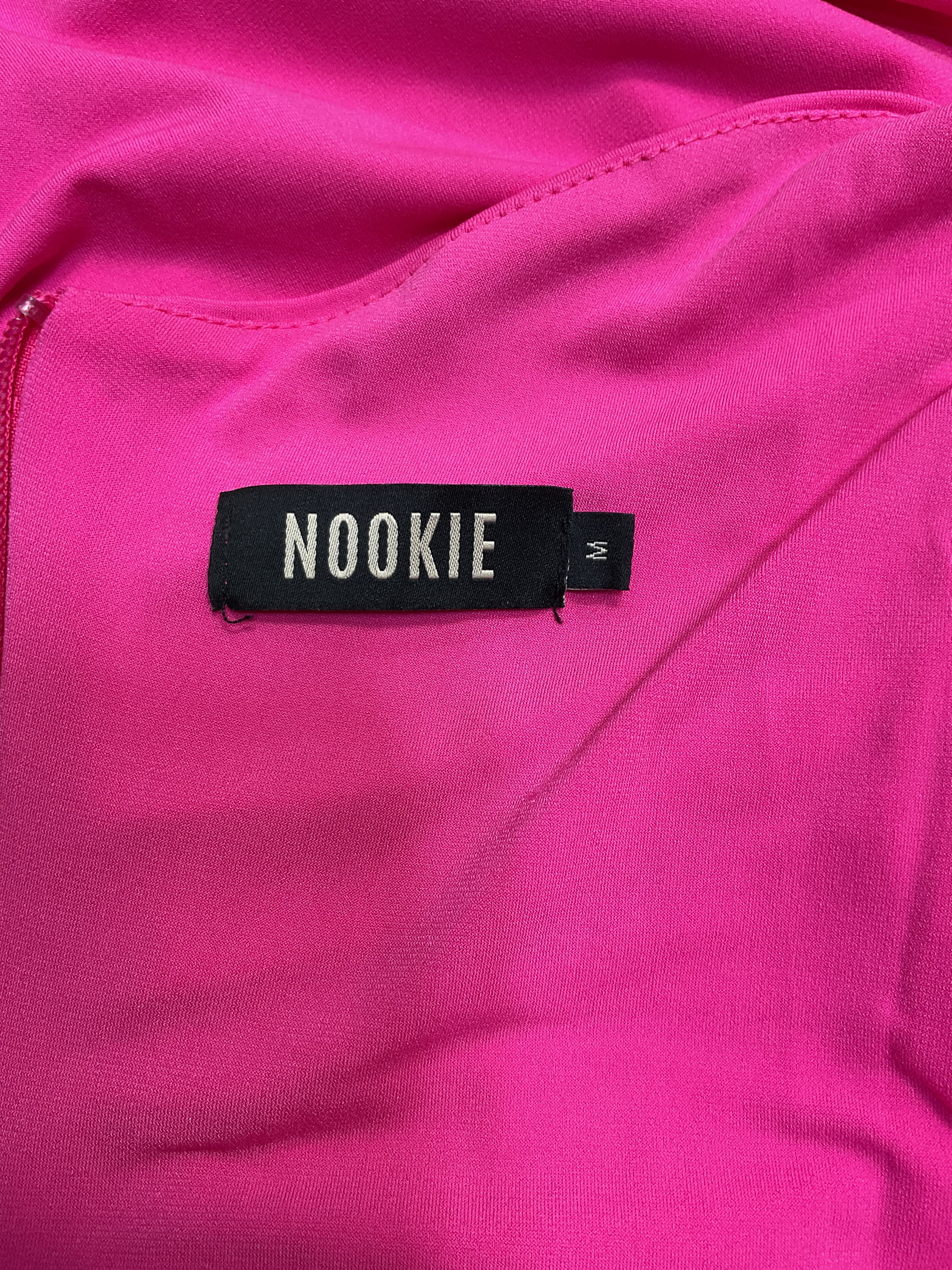 Aria One Shoulder Gown In Neon Pink - Image 3