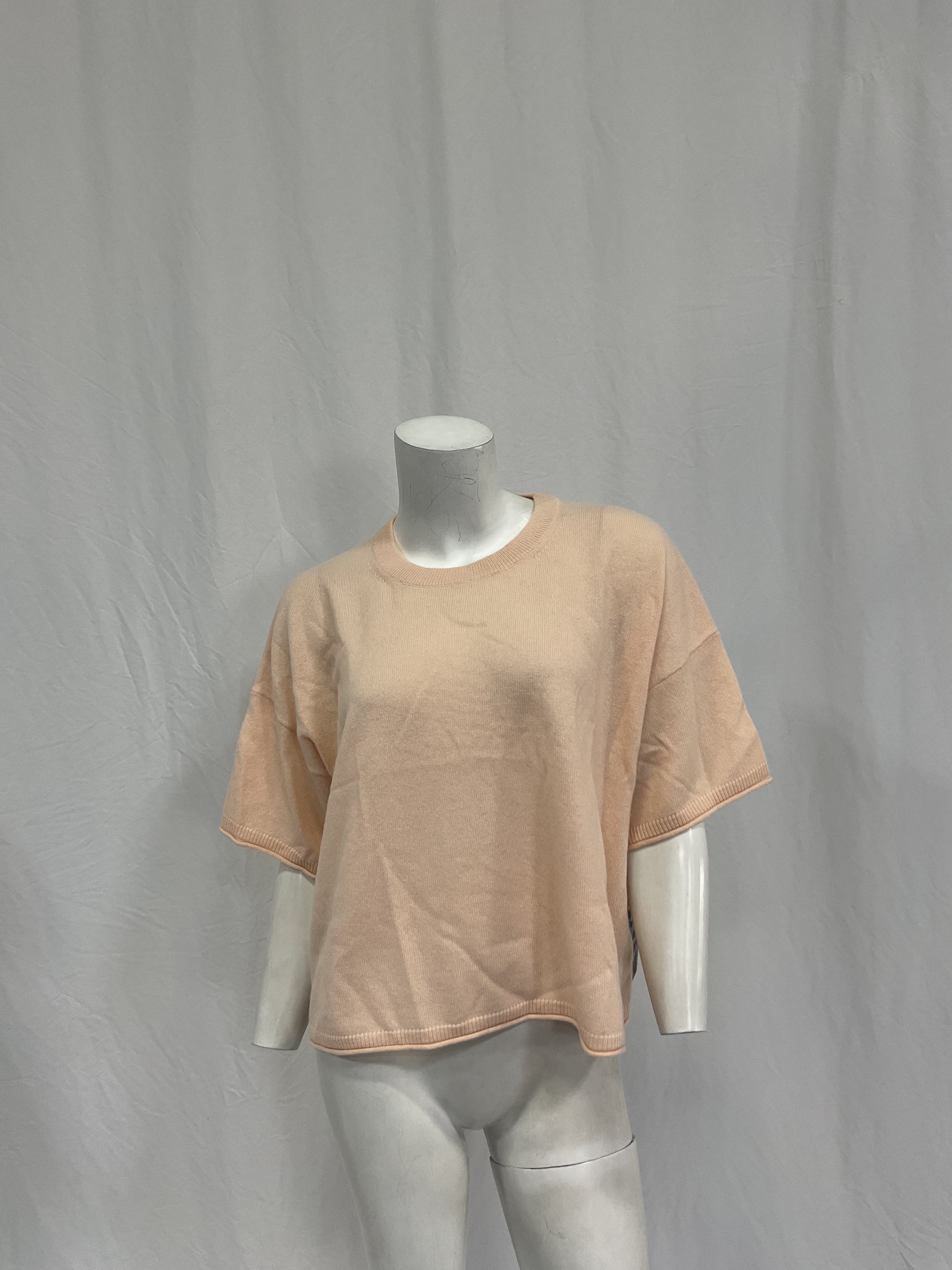 Soft Pink Short Sleeve Cashmere Lila Sweater - Image 2
