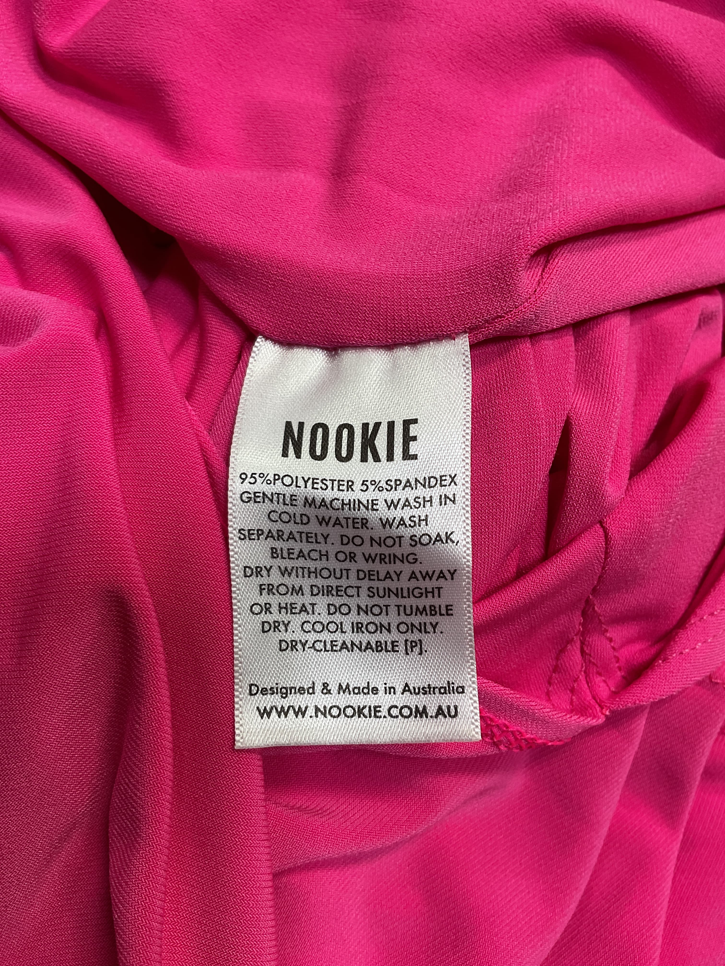 Aria One Shoulder Gown In Neon Pink - Image 4