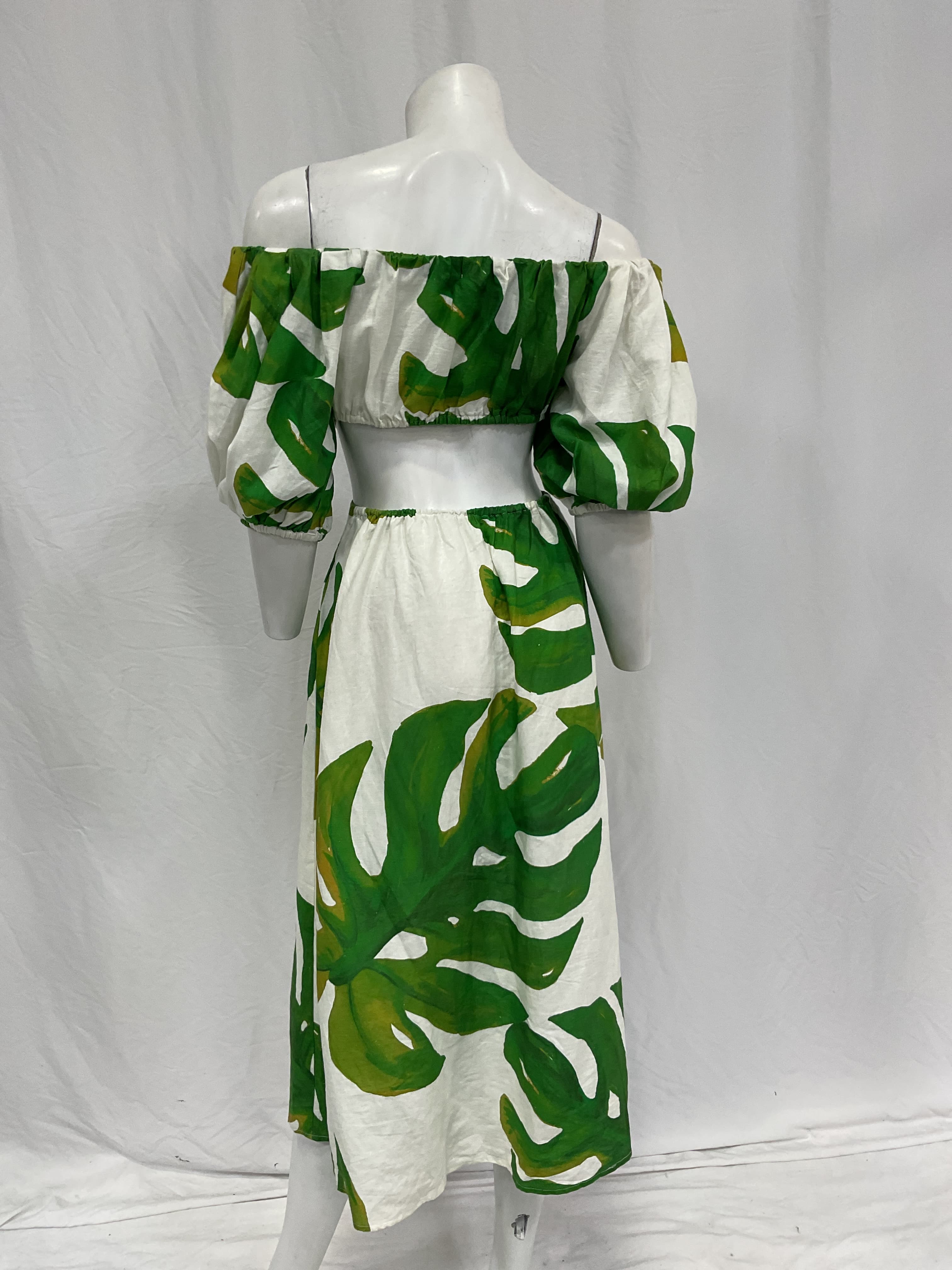 White Monstera Knot Midi Dress - Image 2