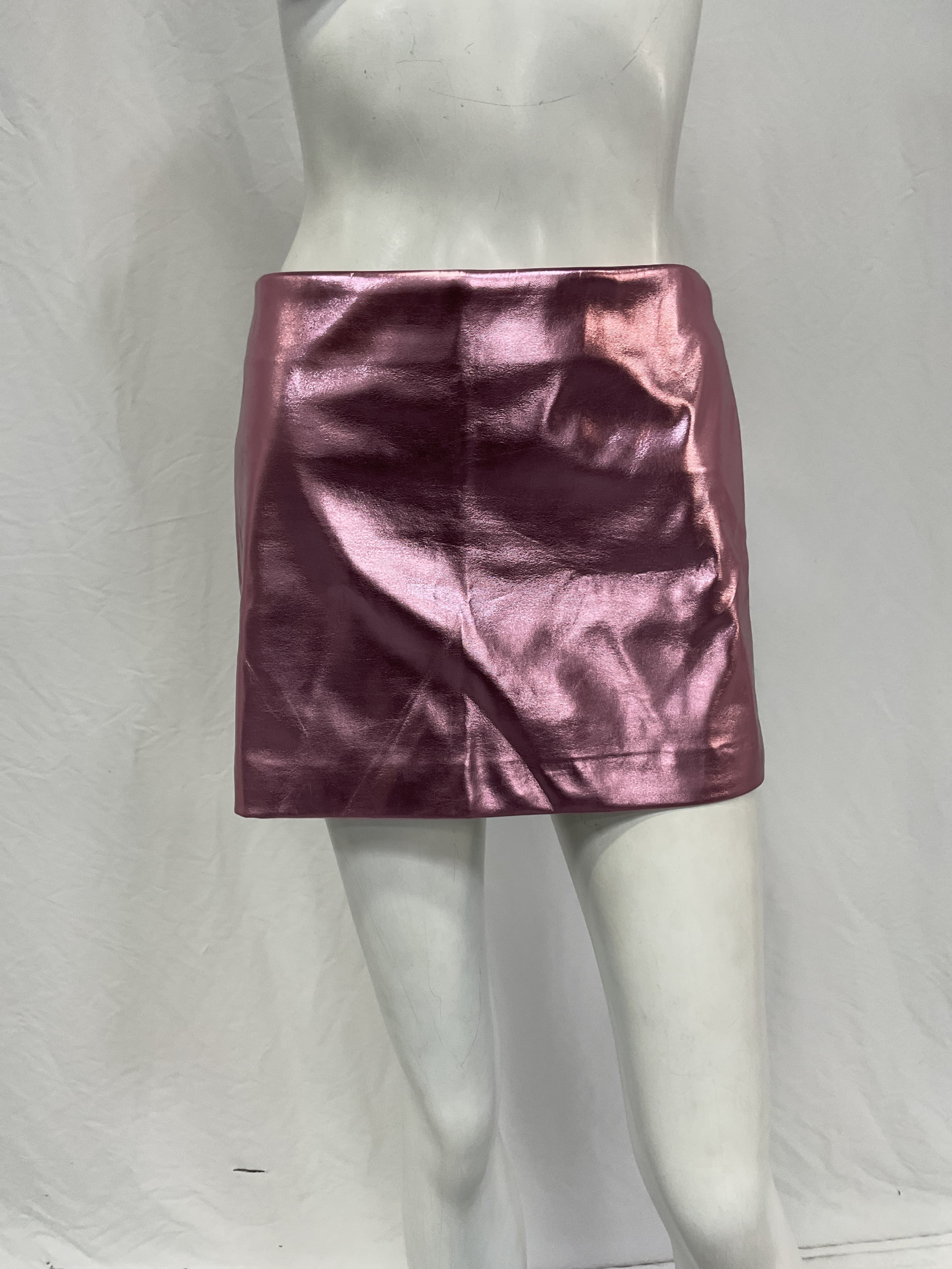 Masha Mini Skirt In Metallic Pink - Image 2