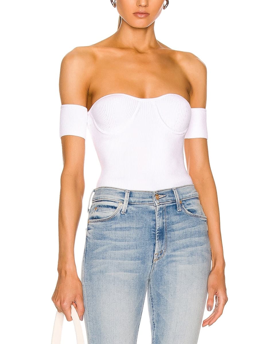 Contour Pinched Top In White - Image 1