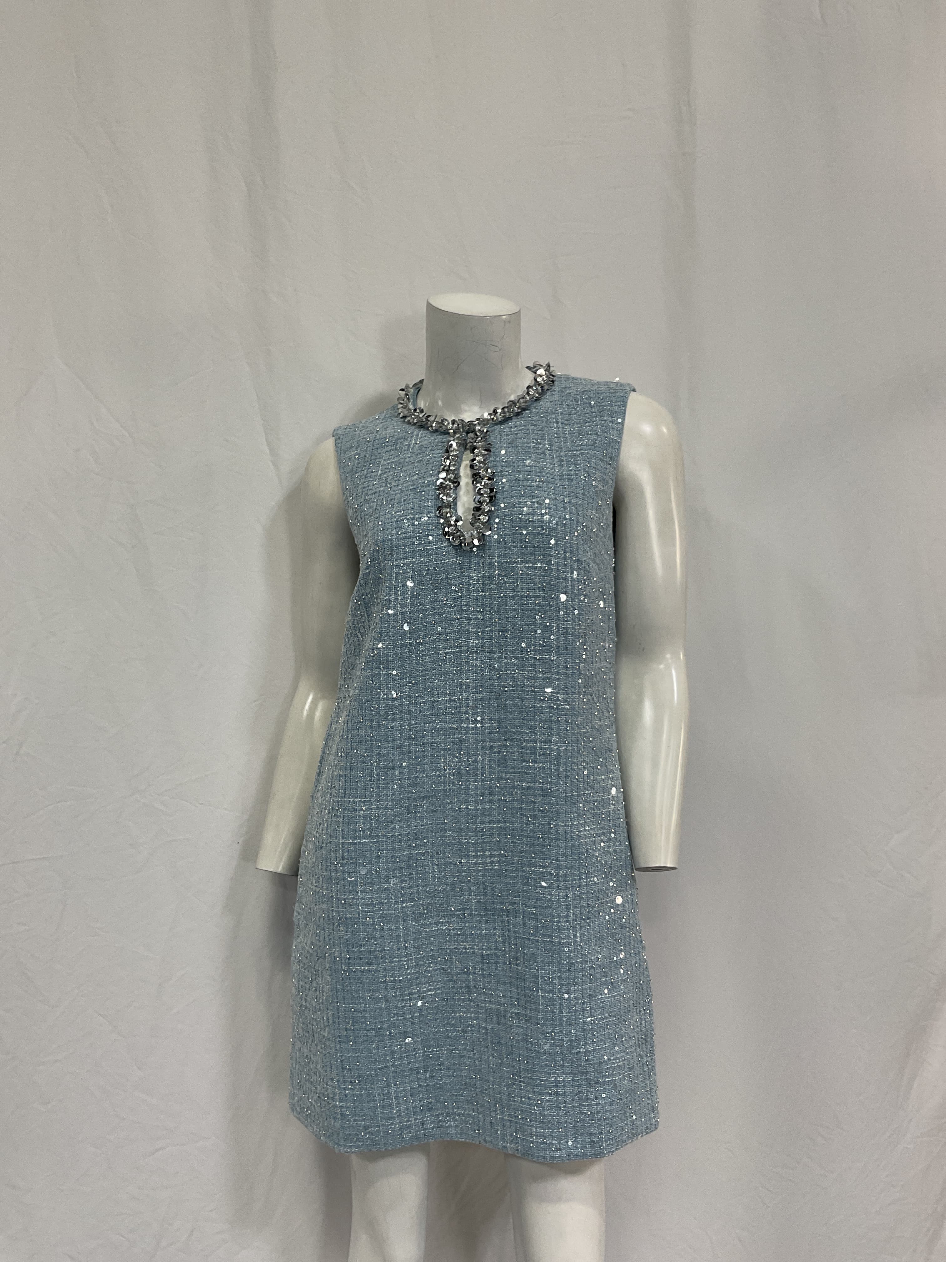 Embellished Boucl Mini Dress - Image 3