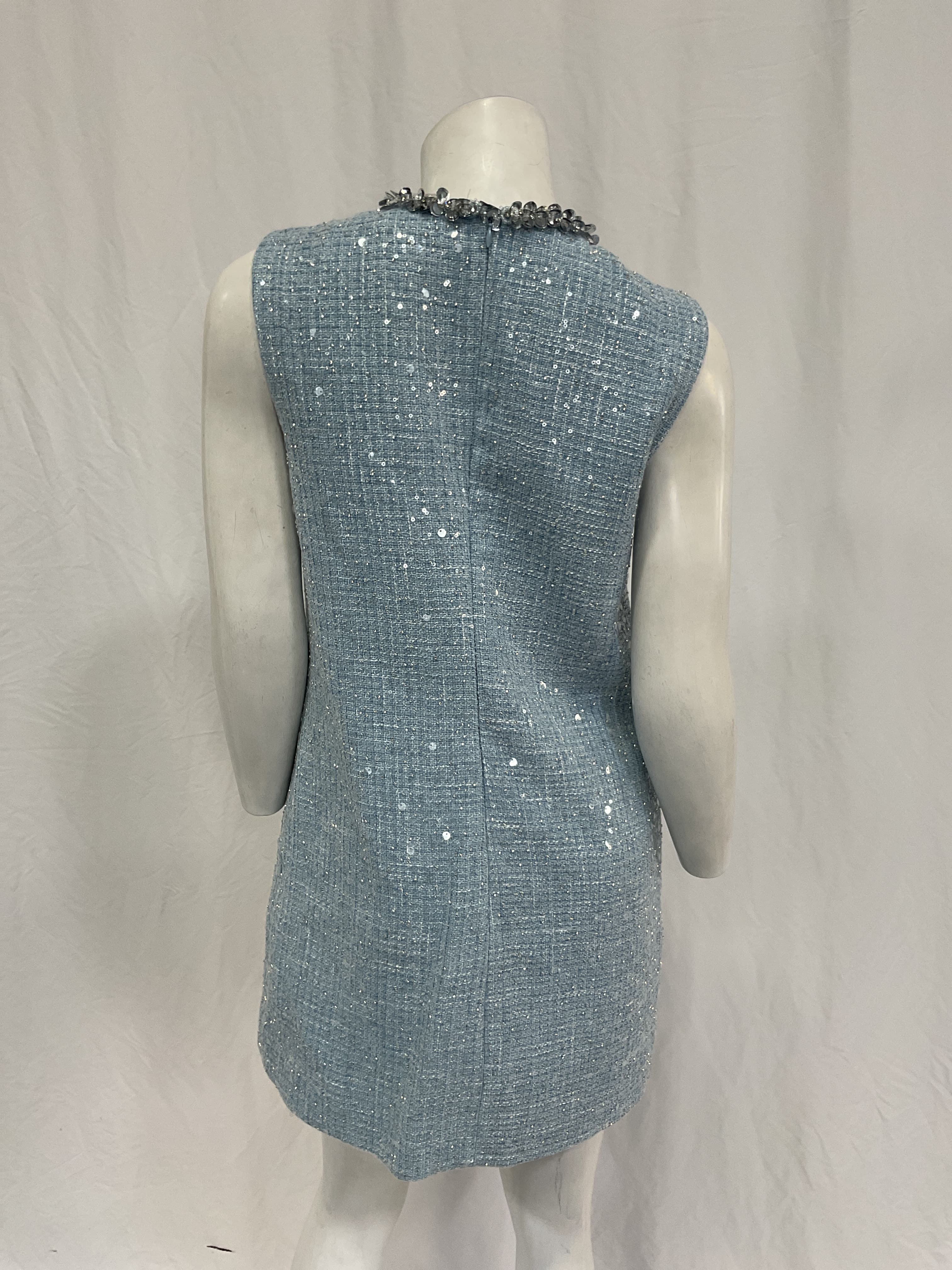 Embellished Boucl Mini Dress - Image 2