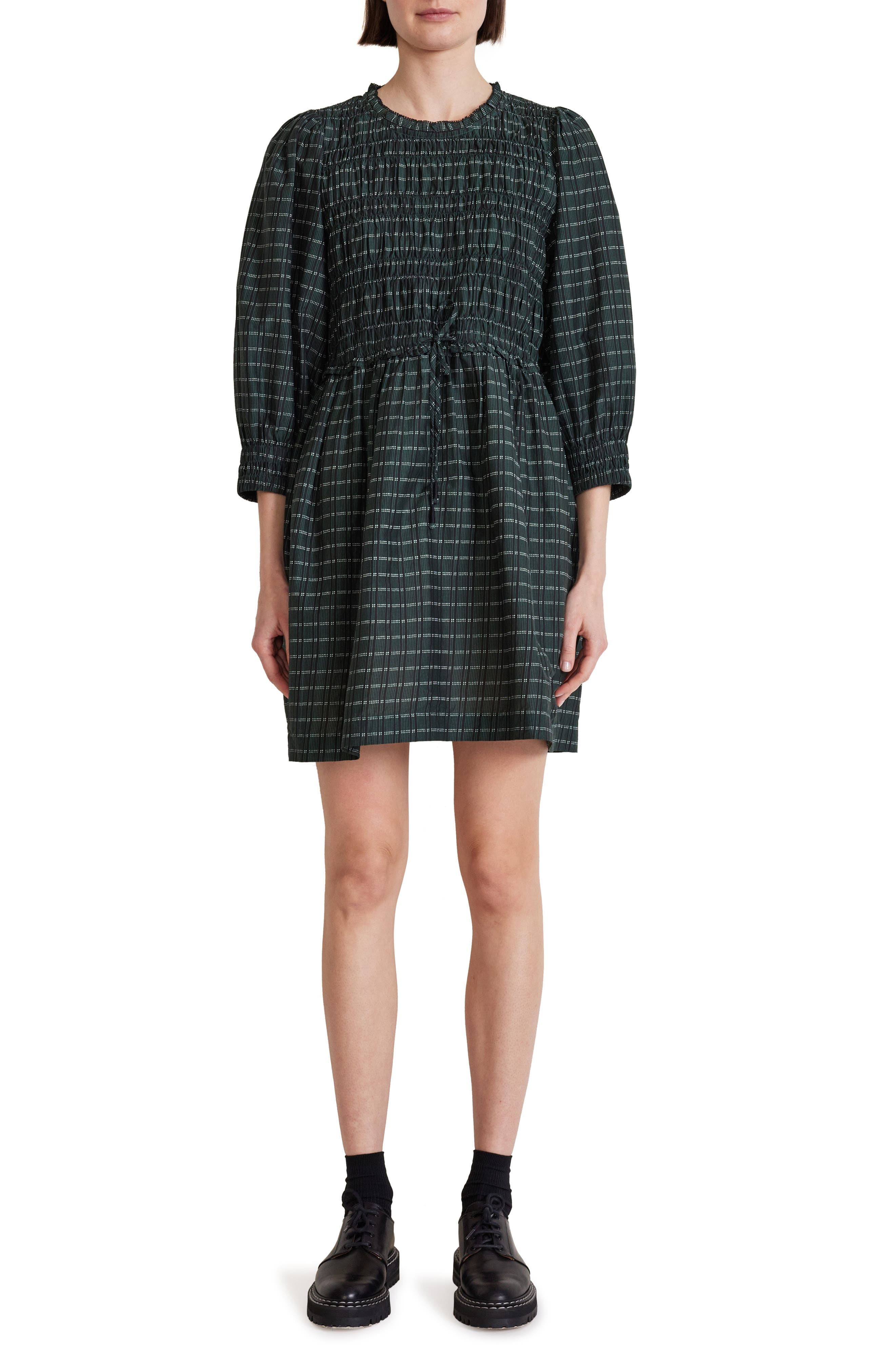 Aldea Smocked Organic Cotton Babydoll Dress - Image 1