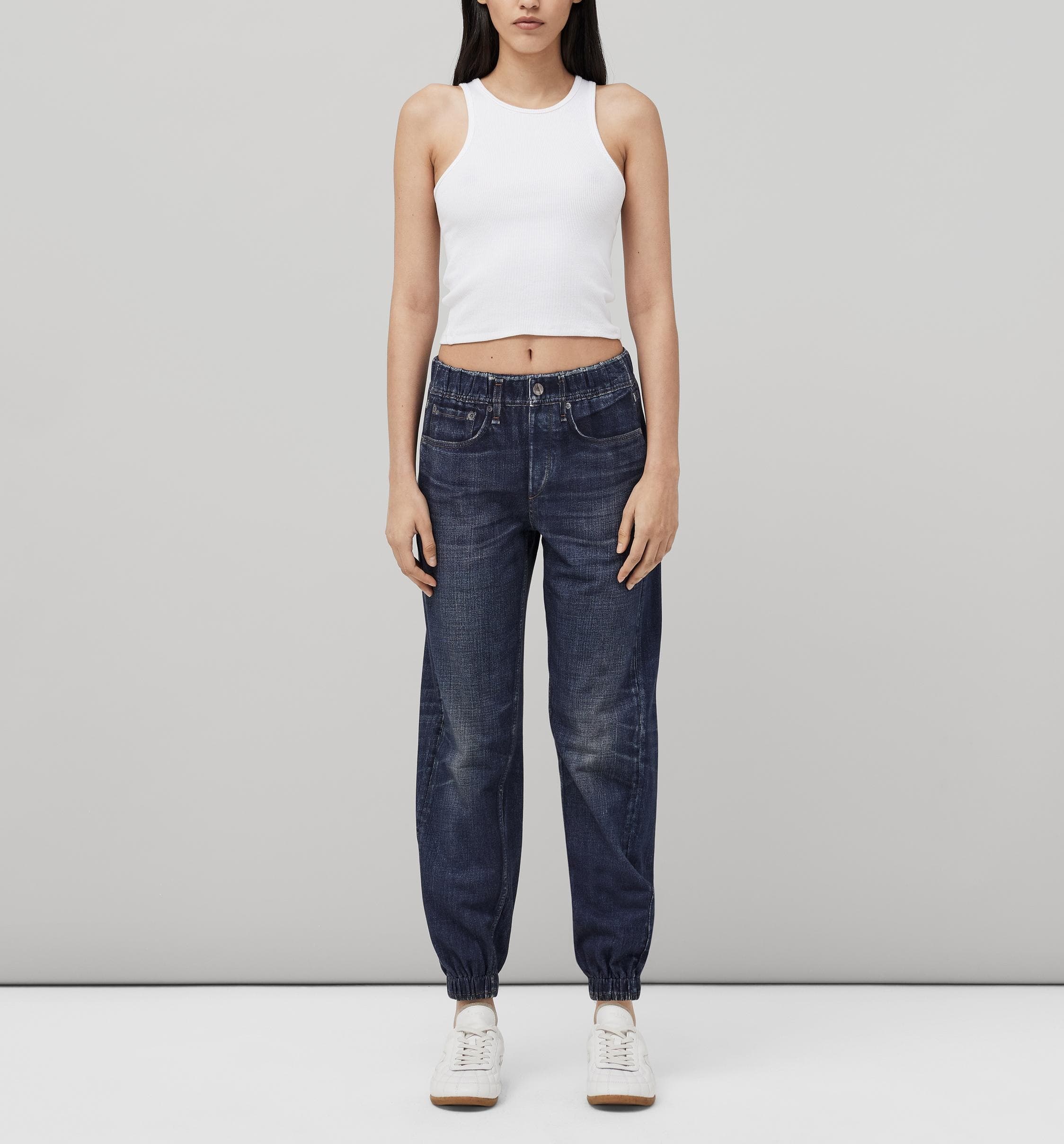 Miramar Sweatpants - Indigo Wash Trompe L'oeil Cotton Jogger - Image 1