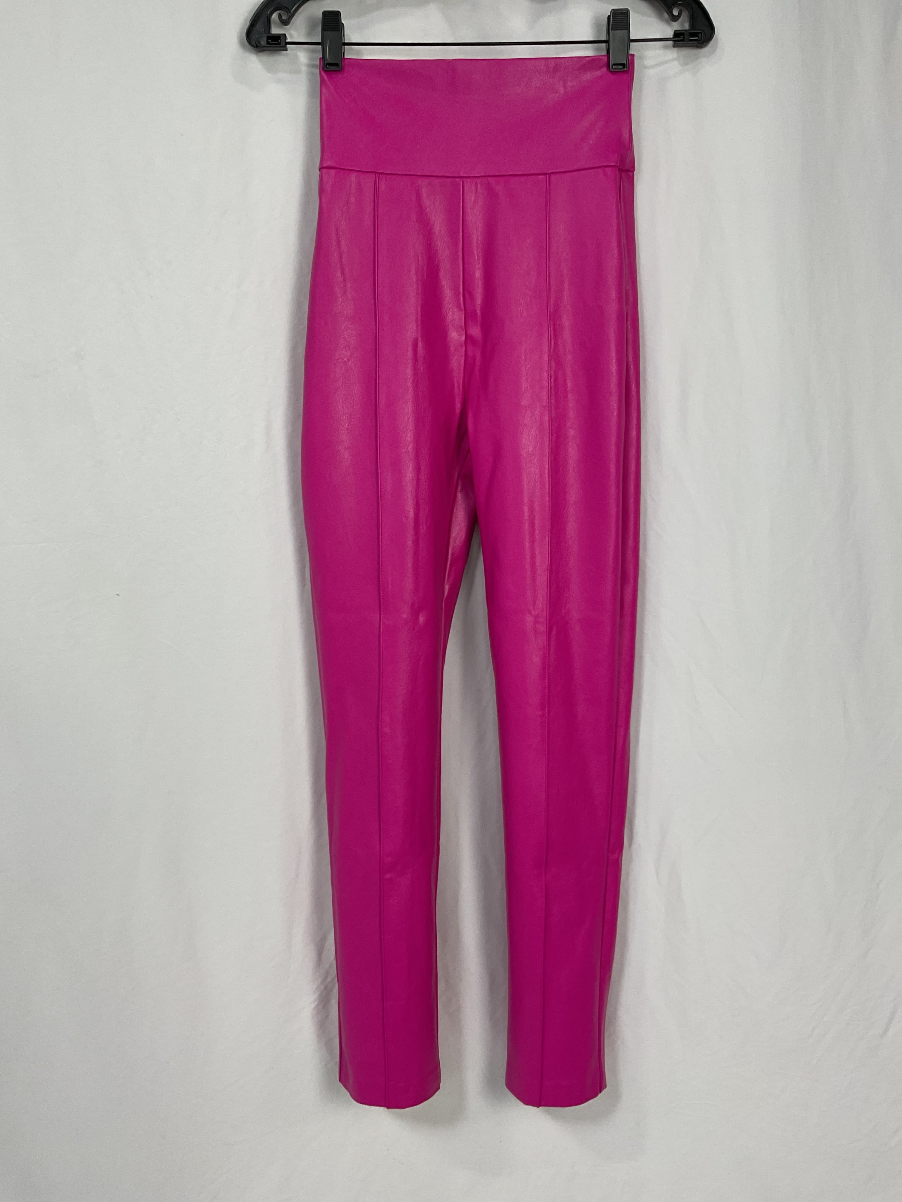 Amanda Uprichard X Revolve Romana Pants In Hot Pink Leather - Image 3