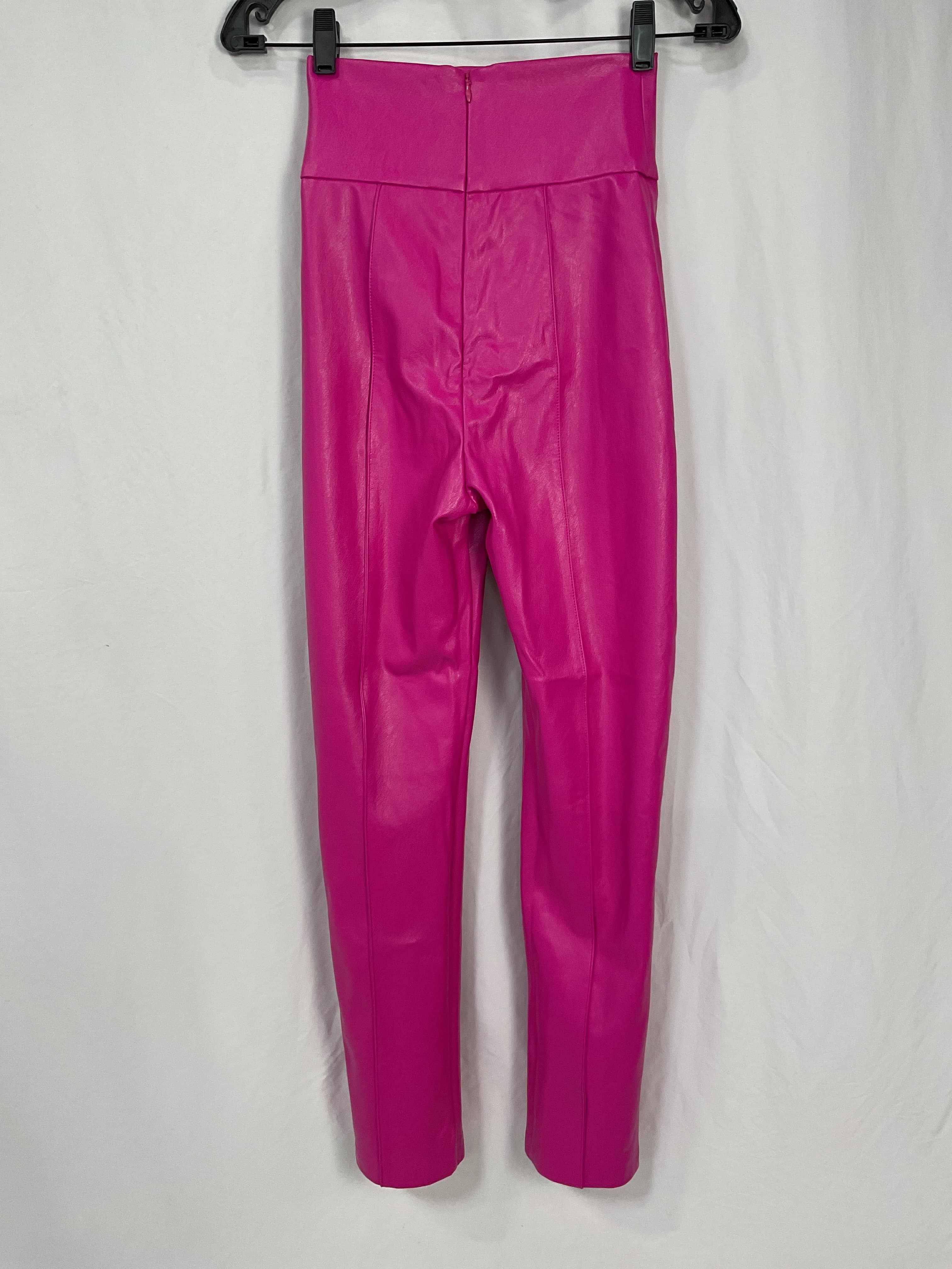 Amanda Uprichard X Revolve Romana Pants In Hot Pink Leather - Image 2