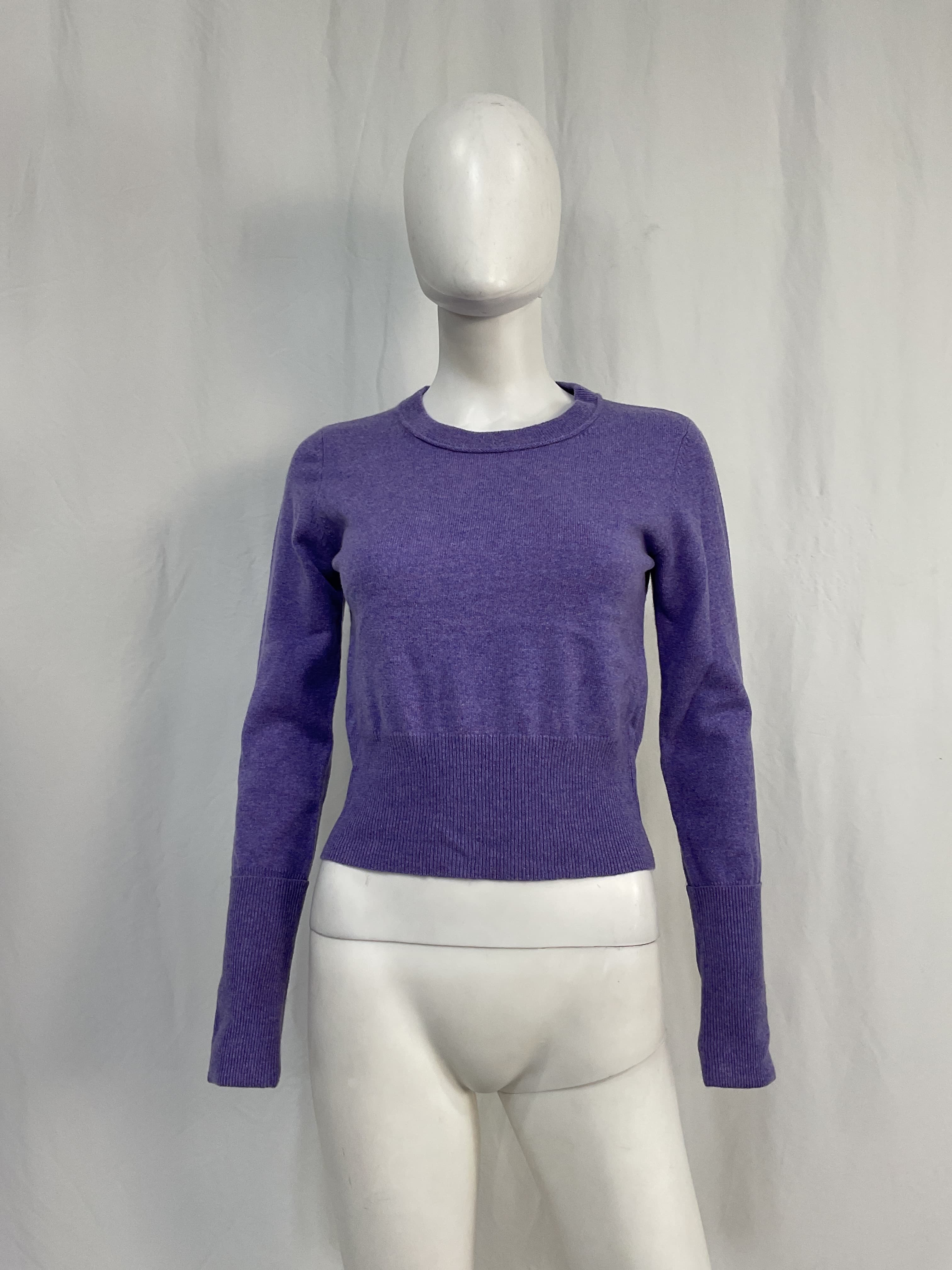 Cropped Sweater In Hyacinth - Image 3