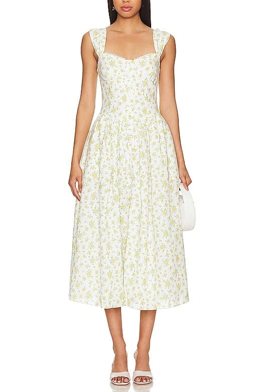 Malea Midi Dress In Yellow Floral - Image 1