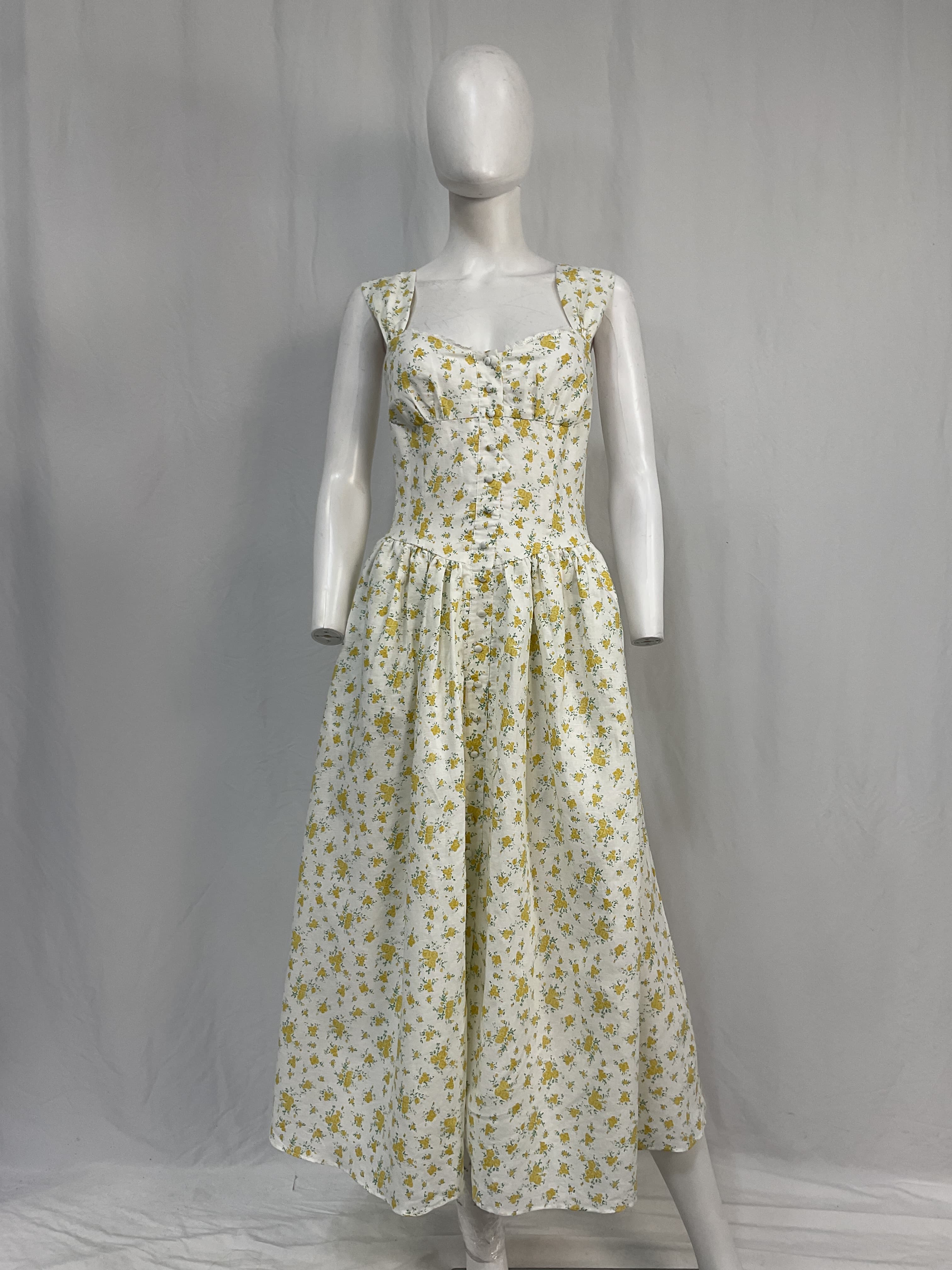 Malea Midi Dress In Yellow Floral - Image 2