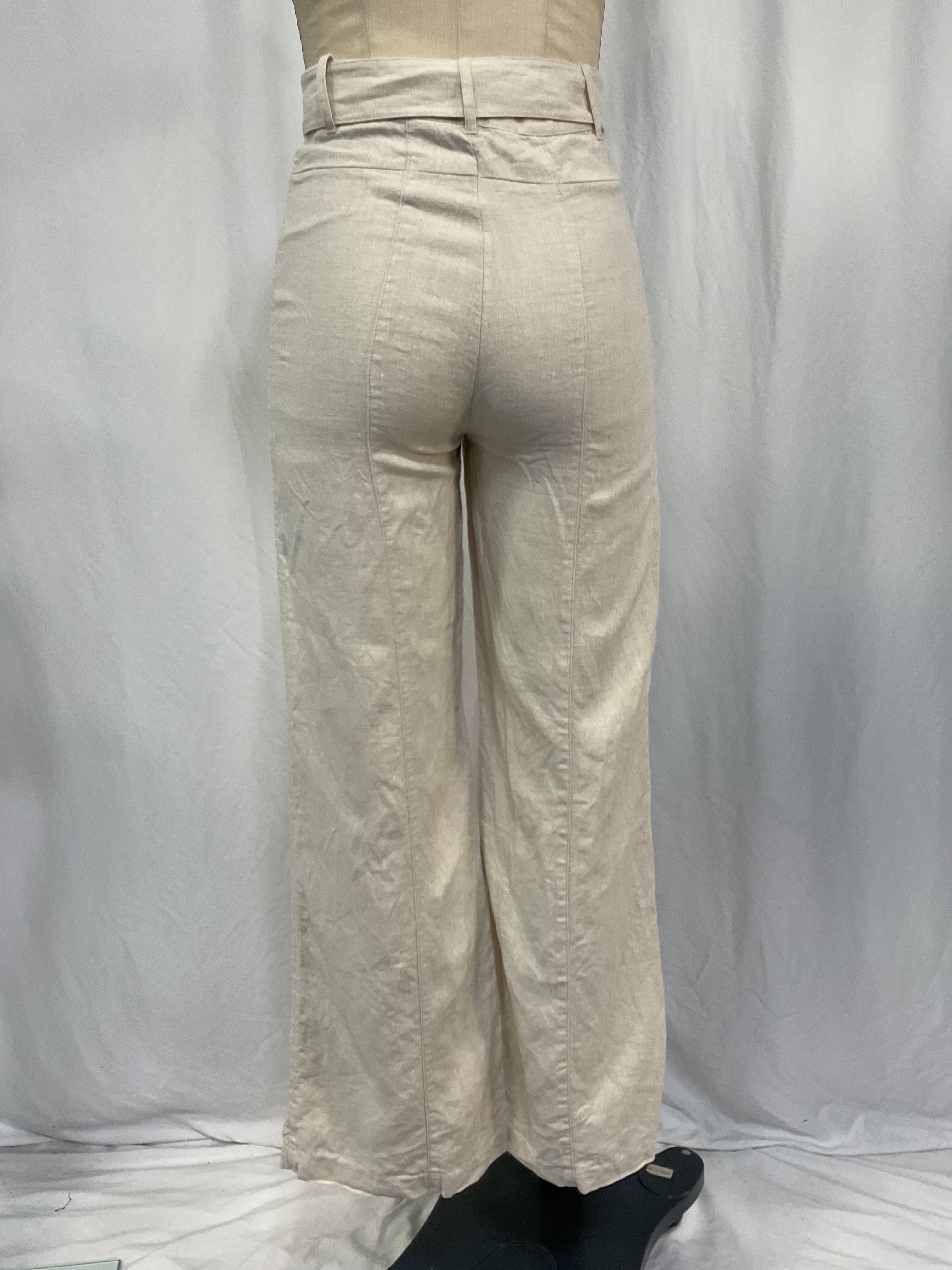 Flared Linen Trousers - Image 2