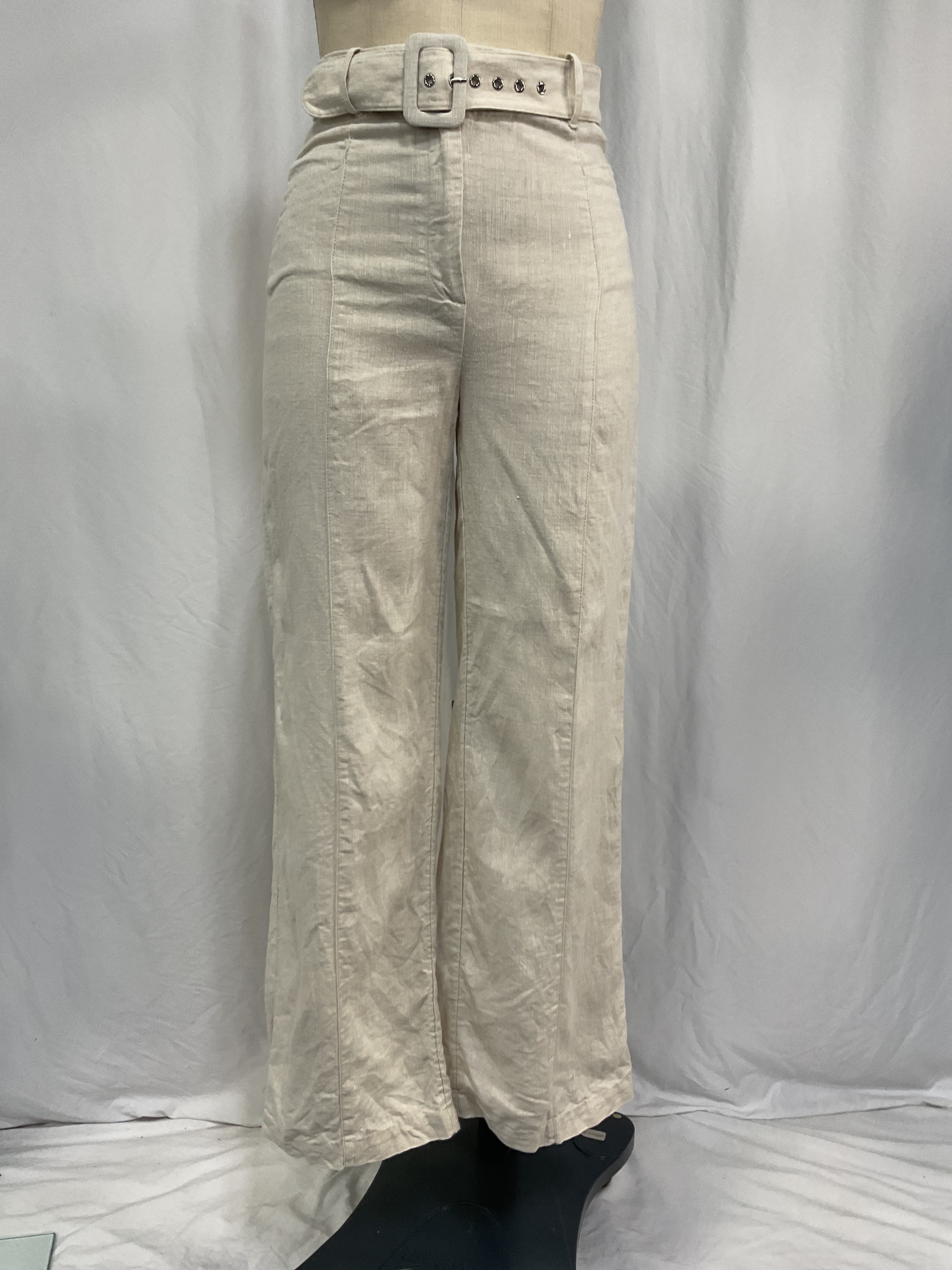Flared Linen Trousers - Image 4