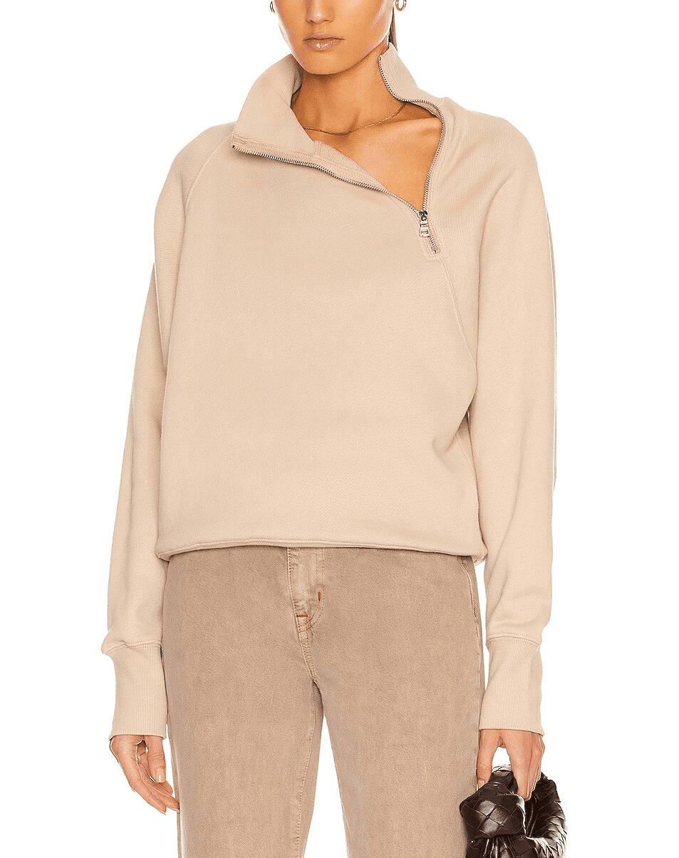 So Uptight French Terry Funnel Neck Zip Sweatshirt - Image 1