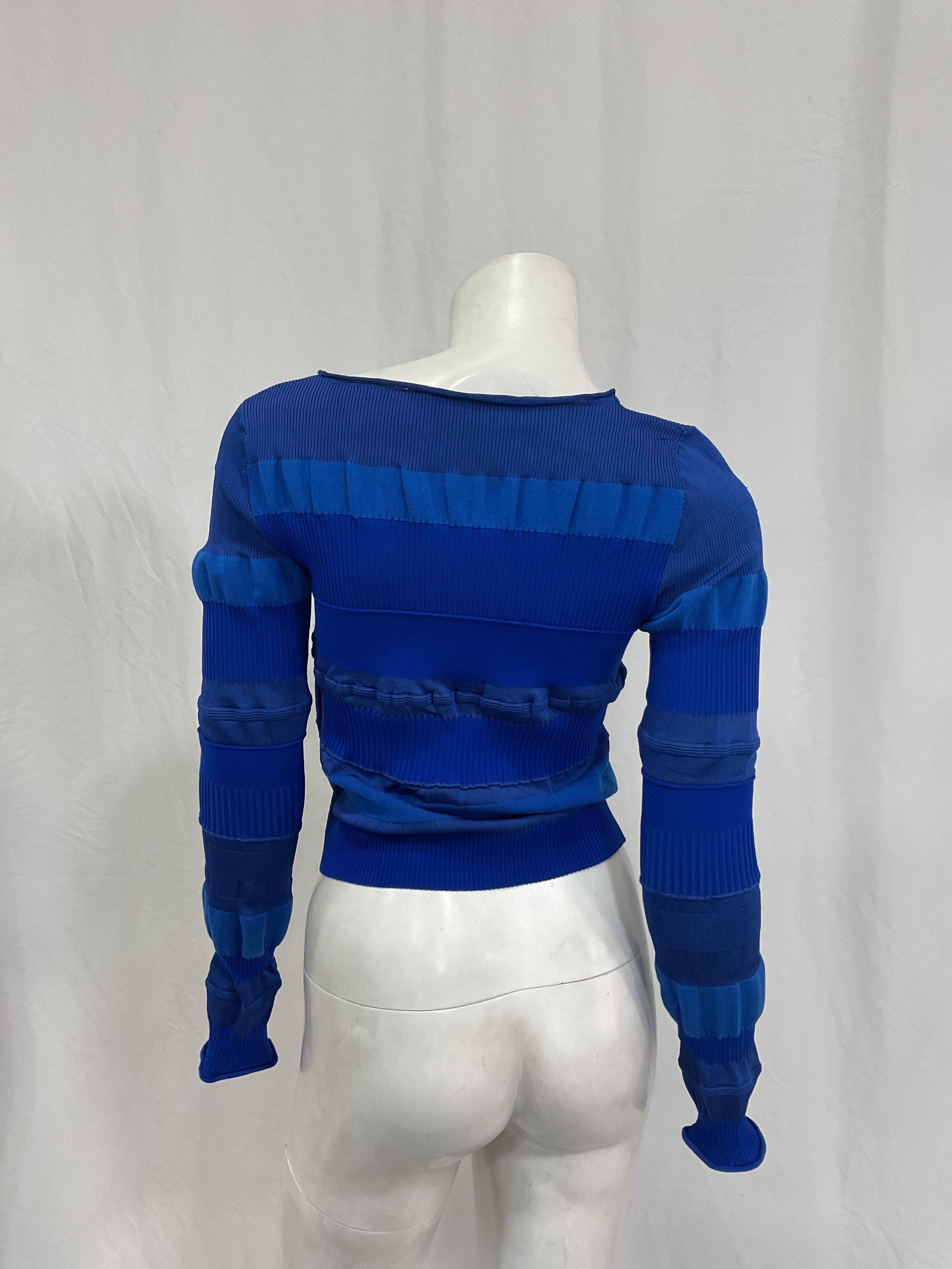 Rib Sweater In Blue - Image 2