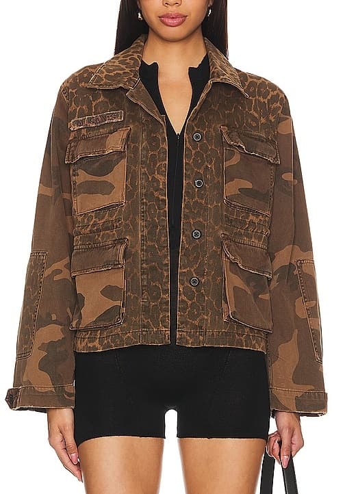 Finch Leppo Mix Jacket In Animal Brown - Image 1