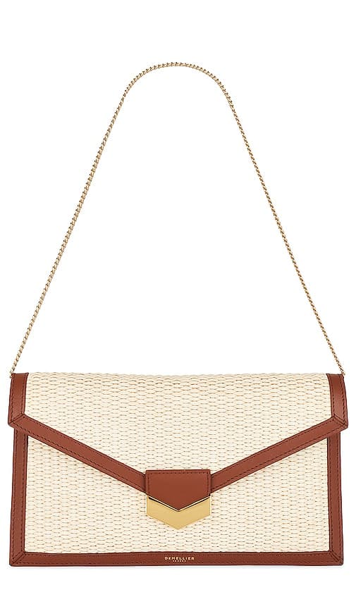 London Clutch In Natural Raffia & Tan Smooth - Image 1