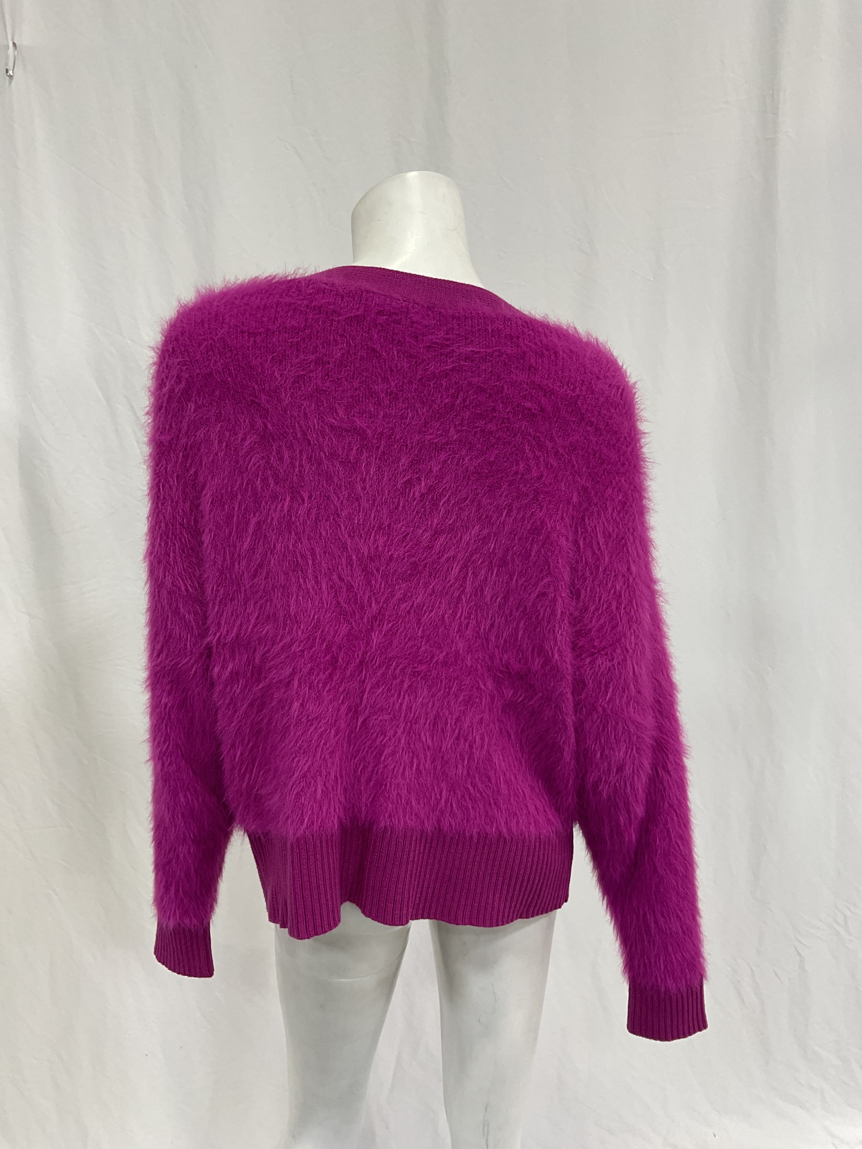 Winnie Hairy Yam Cardigan In Magenta - Image 2