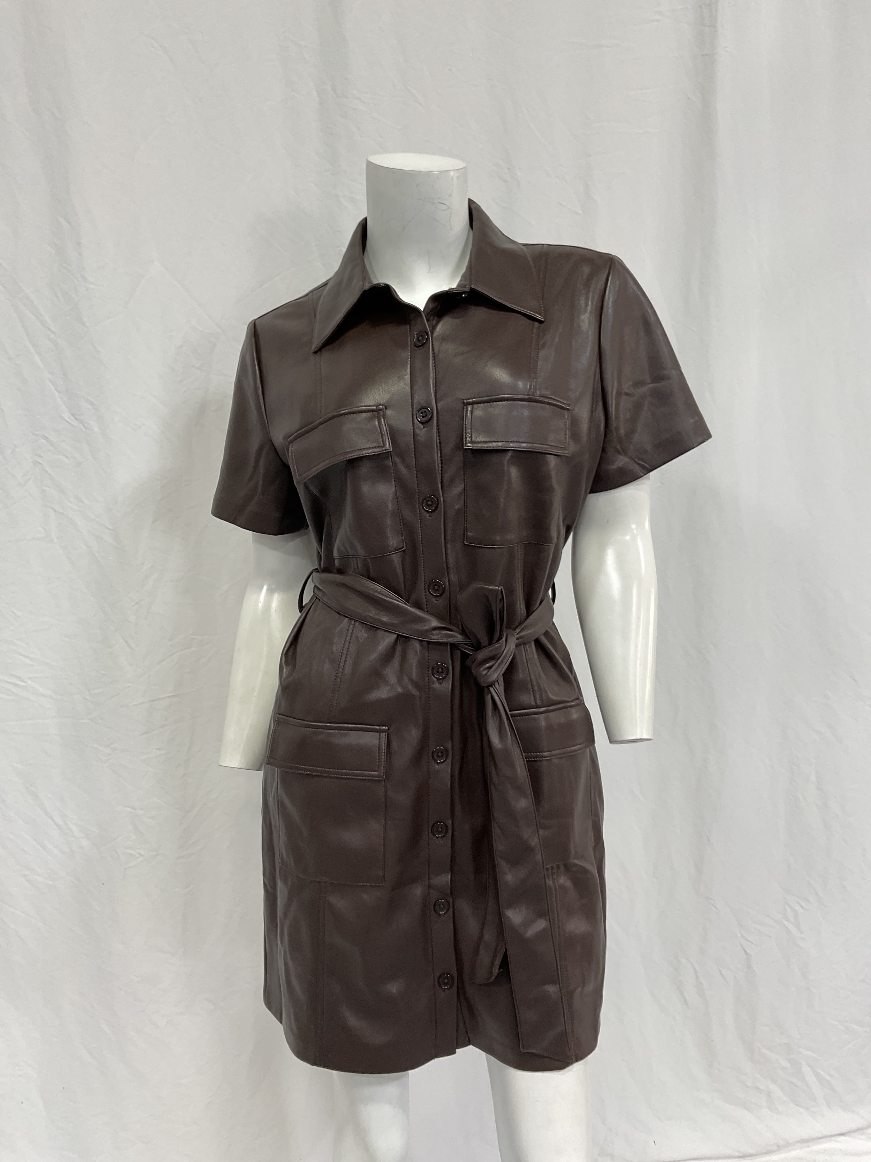 Short Sleeve Greyson Mini Dress In Cocoa - Image 2