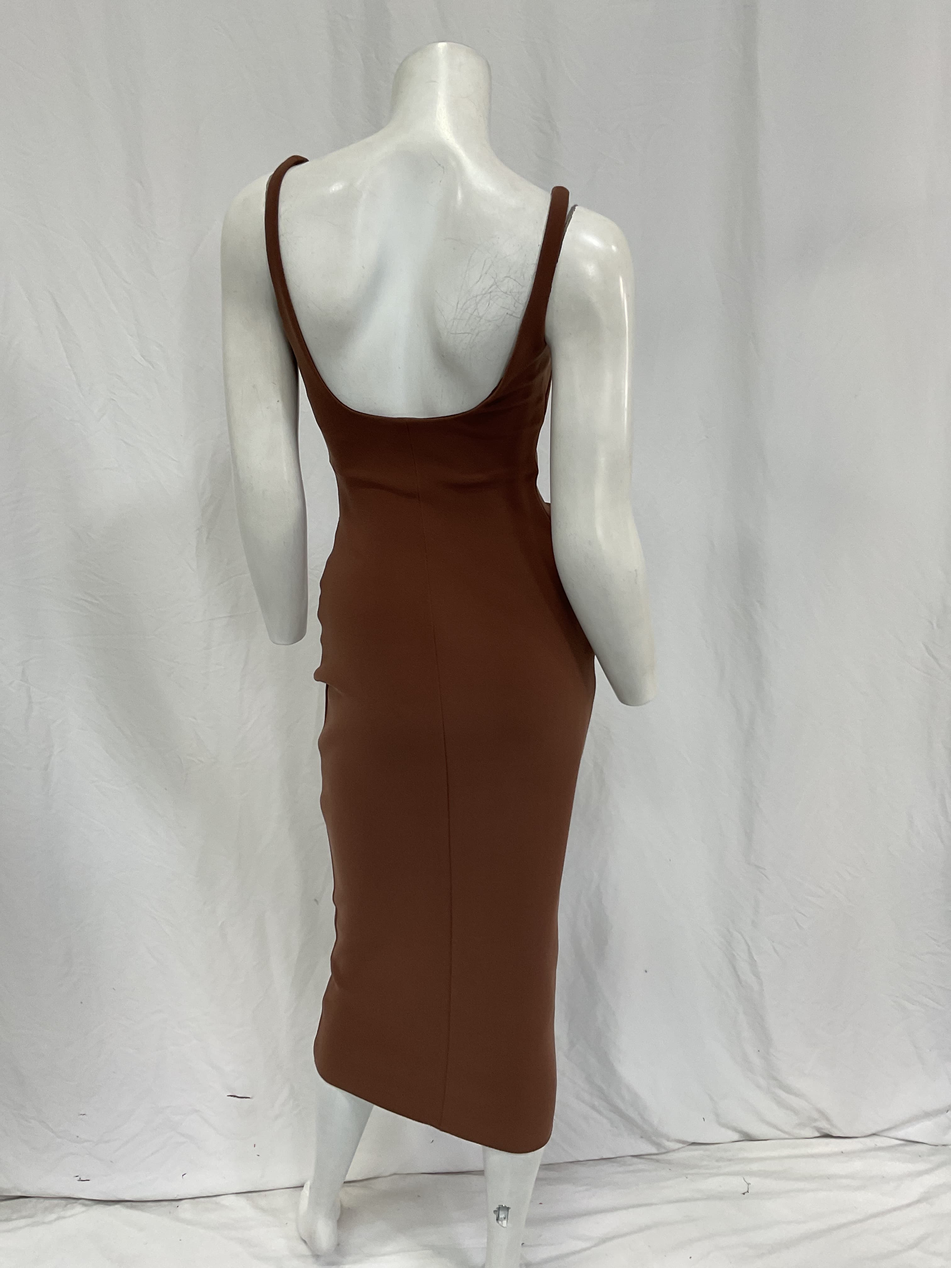 Karina Midi Dress In Chocolate - Image 2