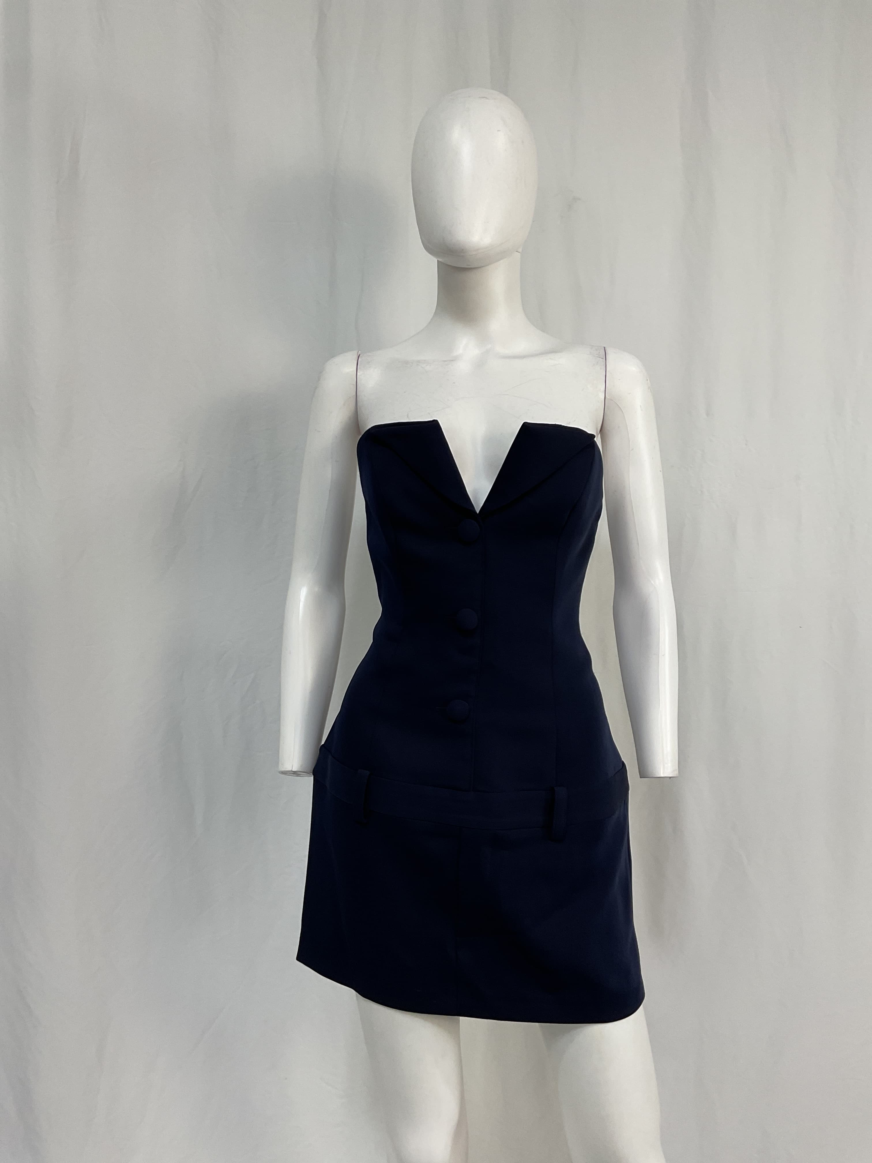 Colette Mini Dress In Navy Blue - Image 3