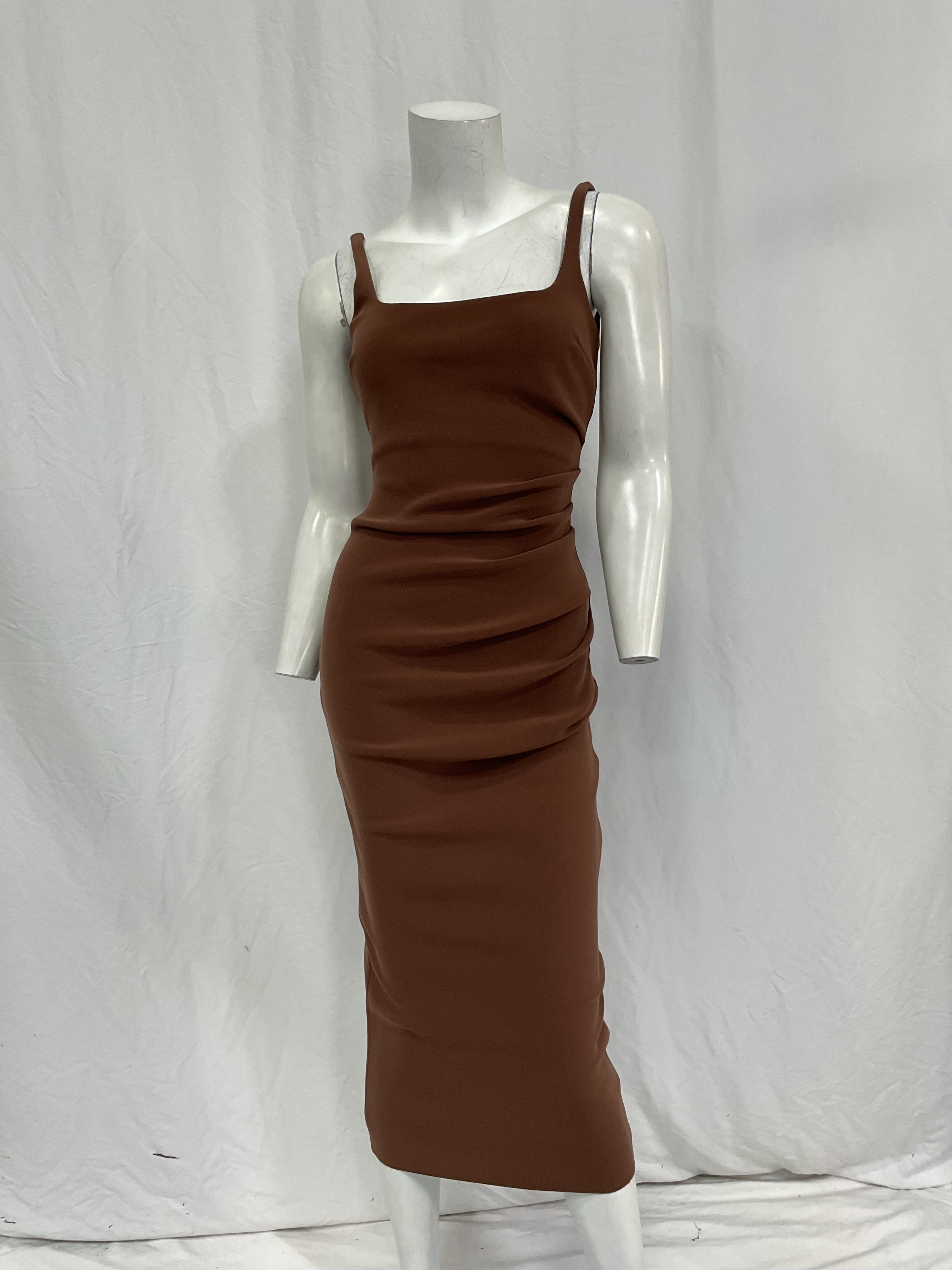 Karina Midi Dress In Chocolate - Image 3