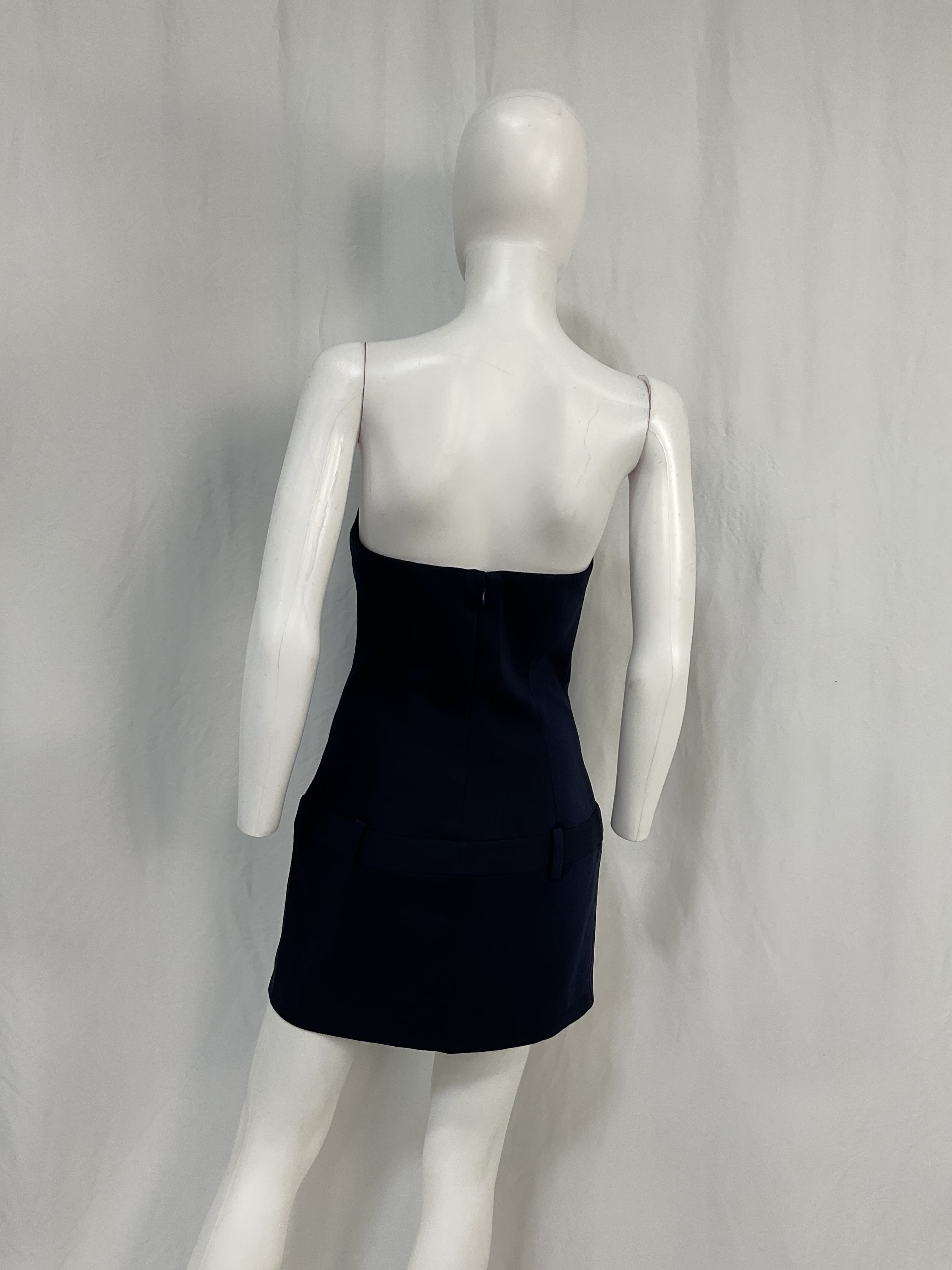 Colette Mini Dress In Navy Blue - Image 2