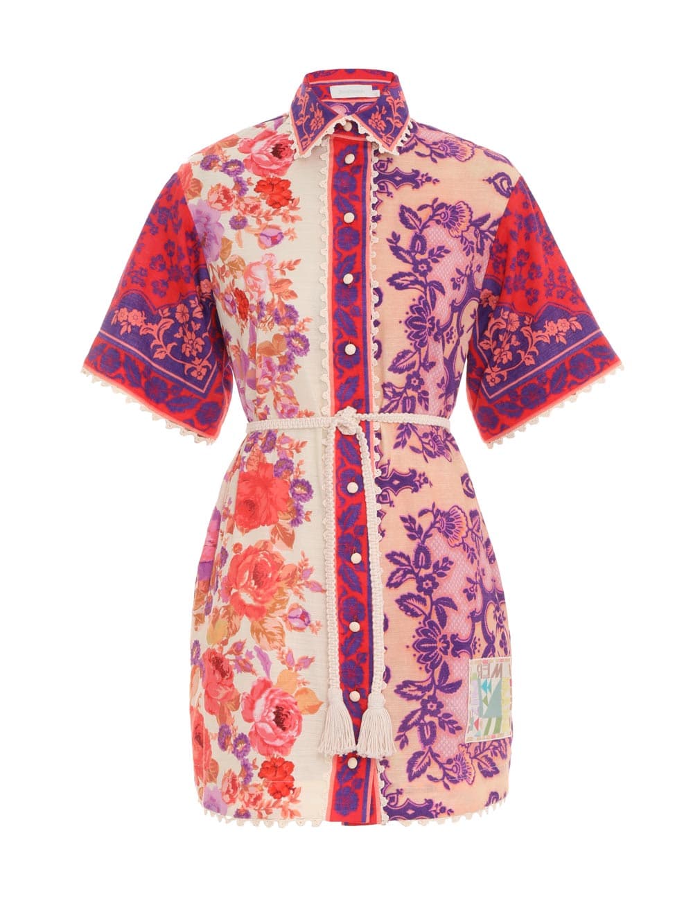 Raie Trimmed Shirt Dress - Image 1