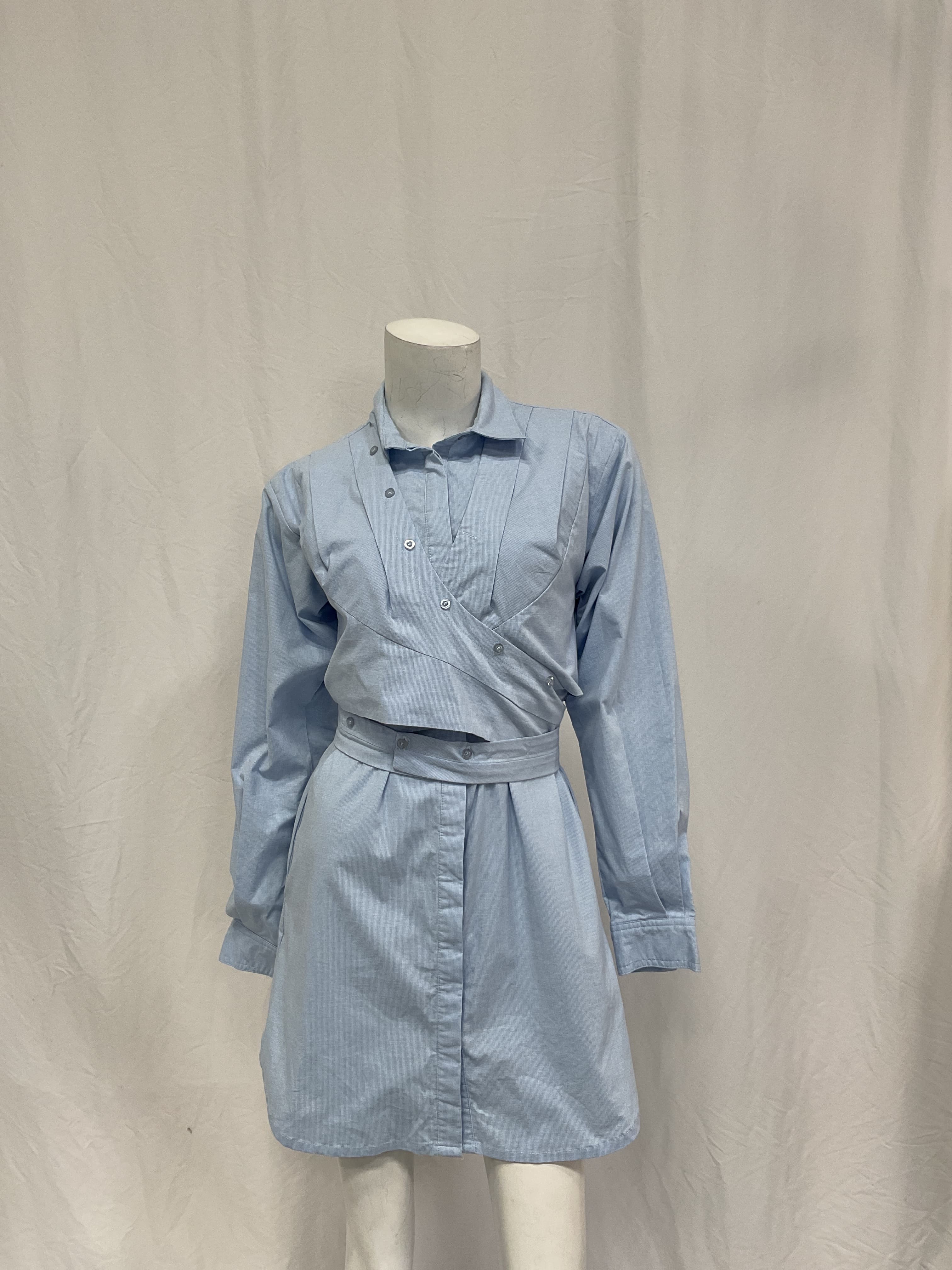 Dixie Wrap Shirt Dress In Blue - Image 4