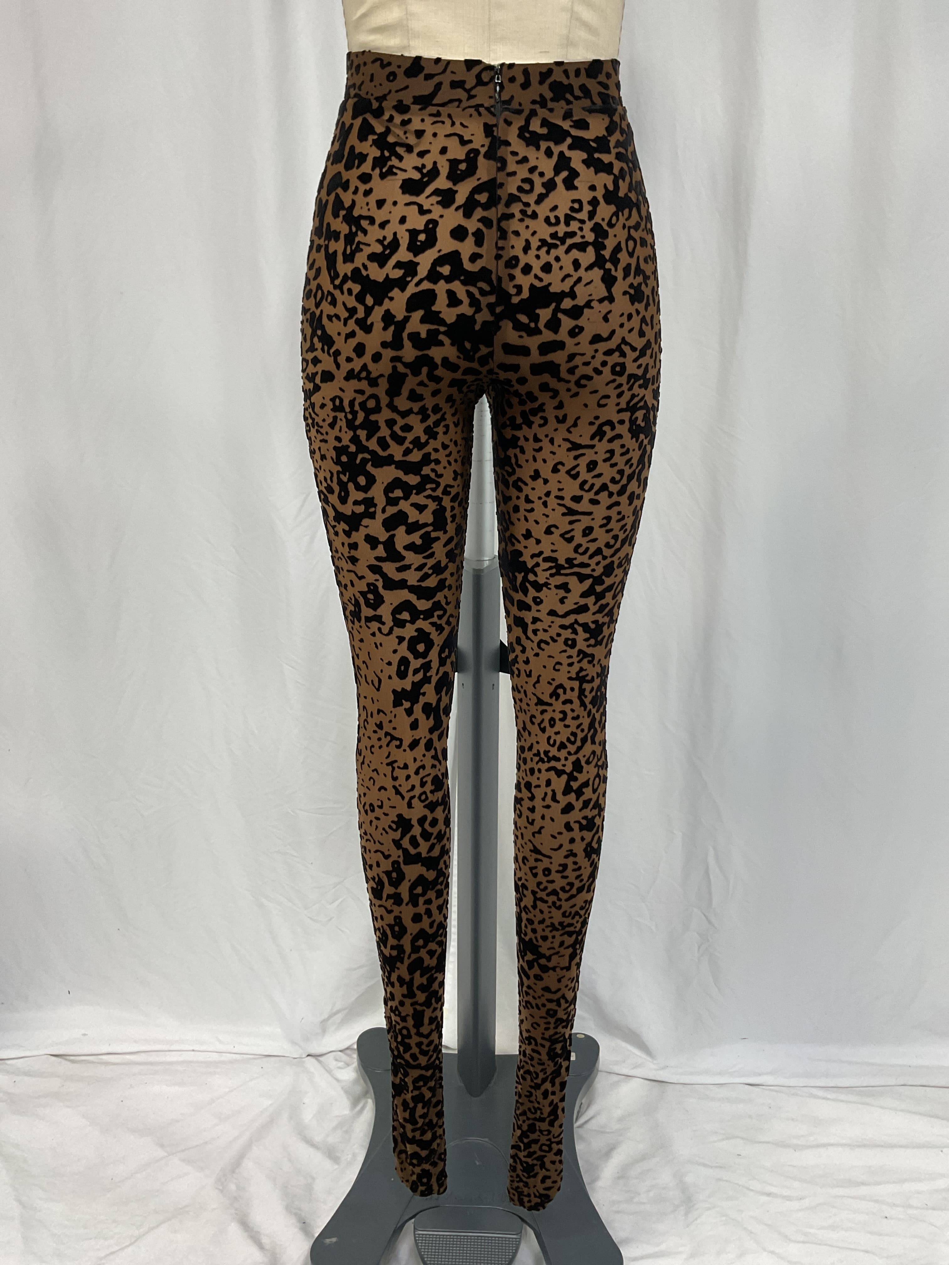 Leopard Burnout Mesh Stocking In Tobacco - Image 4