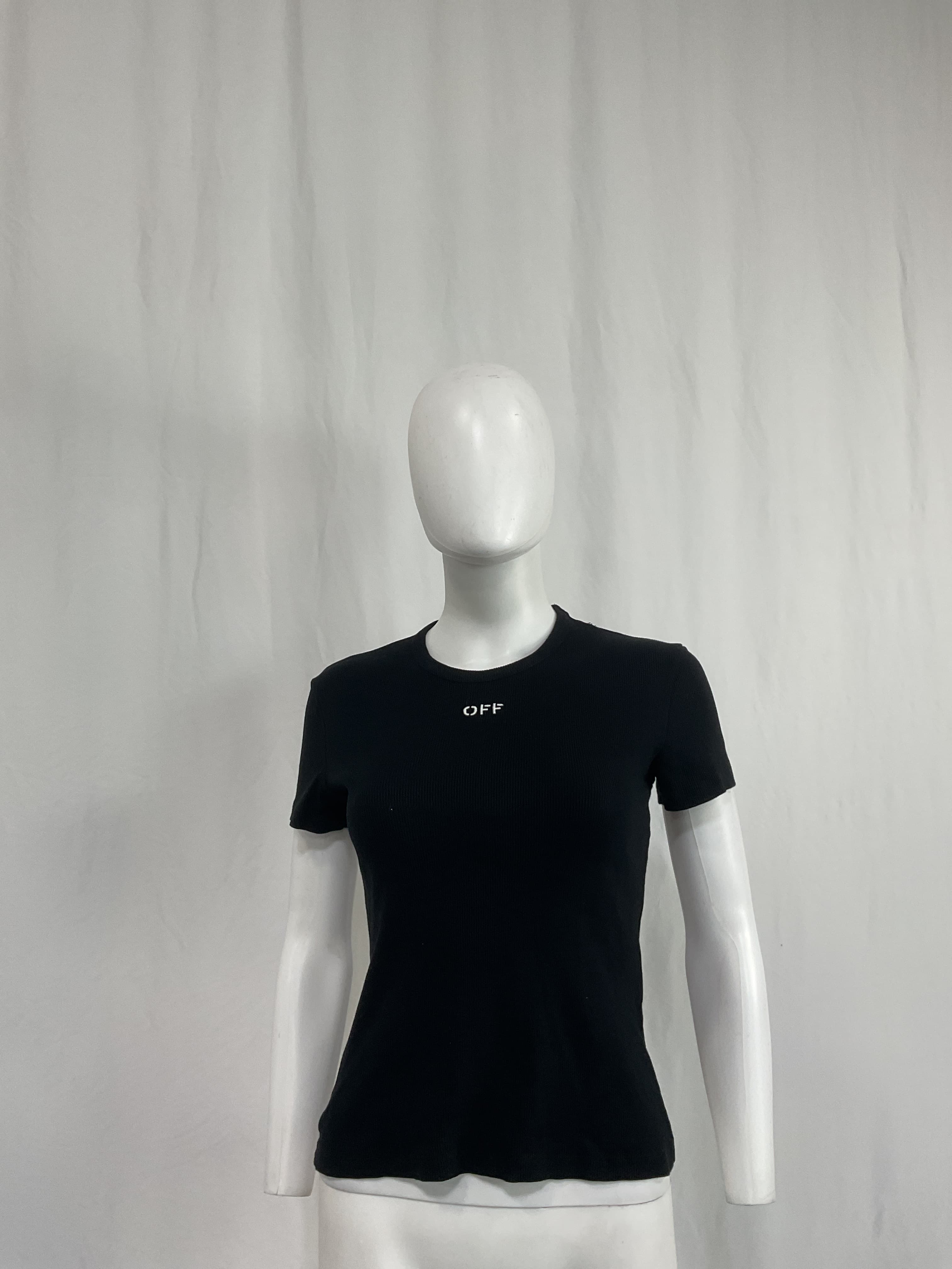 Basic Ribbed Tee In Black & White - Image 3