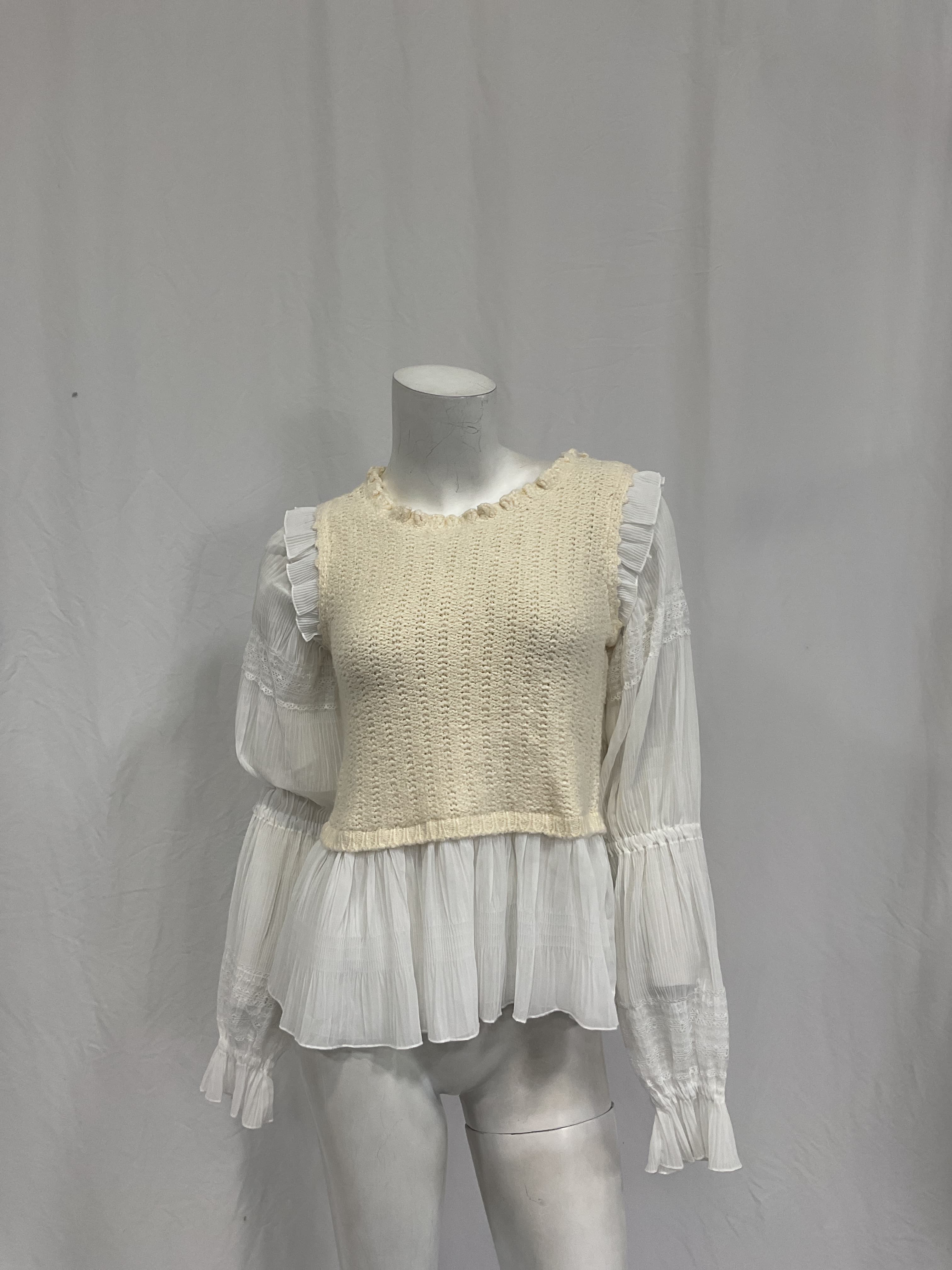 By Anthropologie Ruffle Twofer Sweater Blouse - Image 3