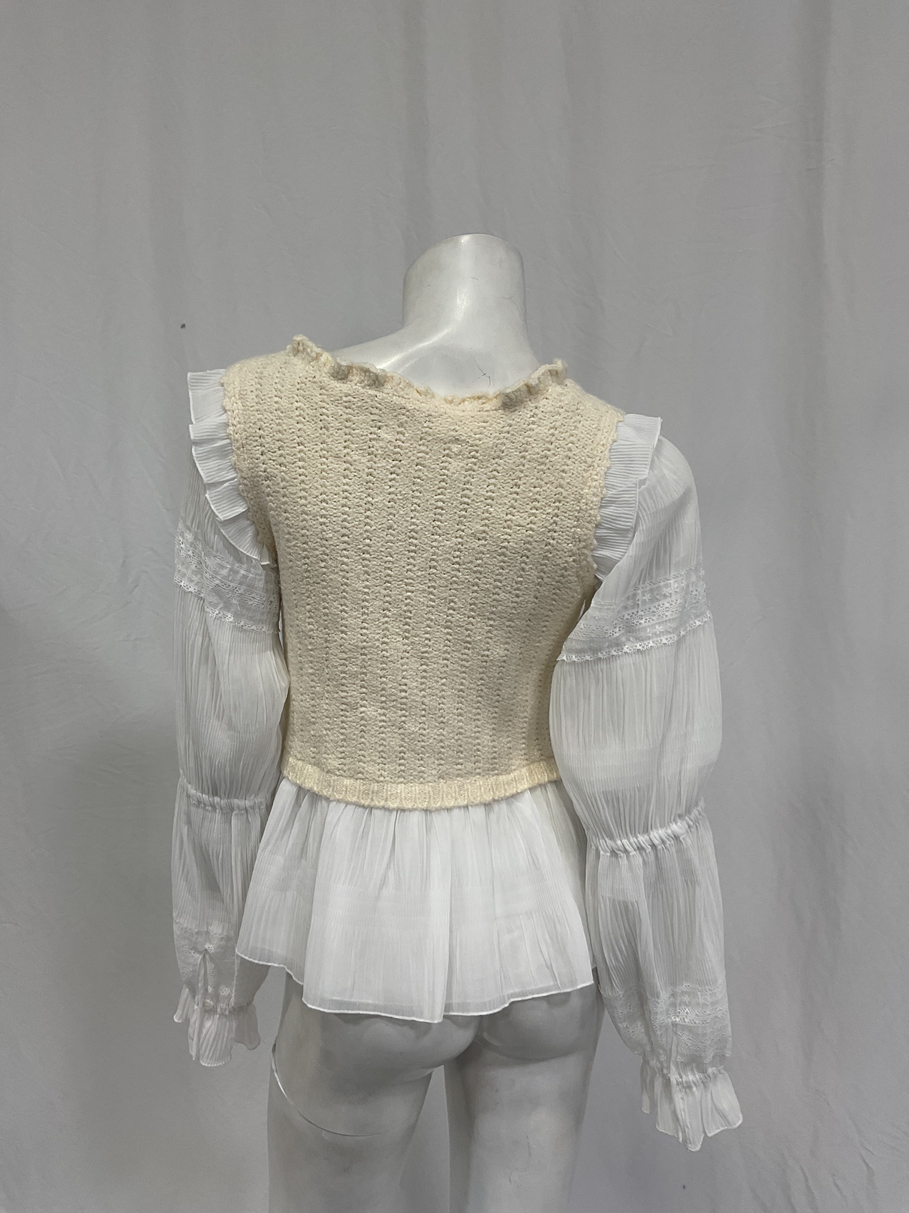 By Anthropologie Ruffle Twofer Sweater Blouse - Image 4
