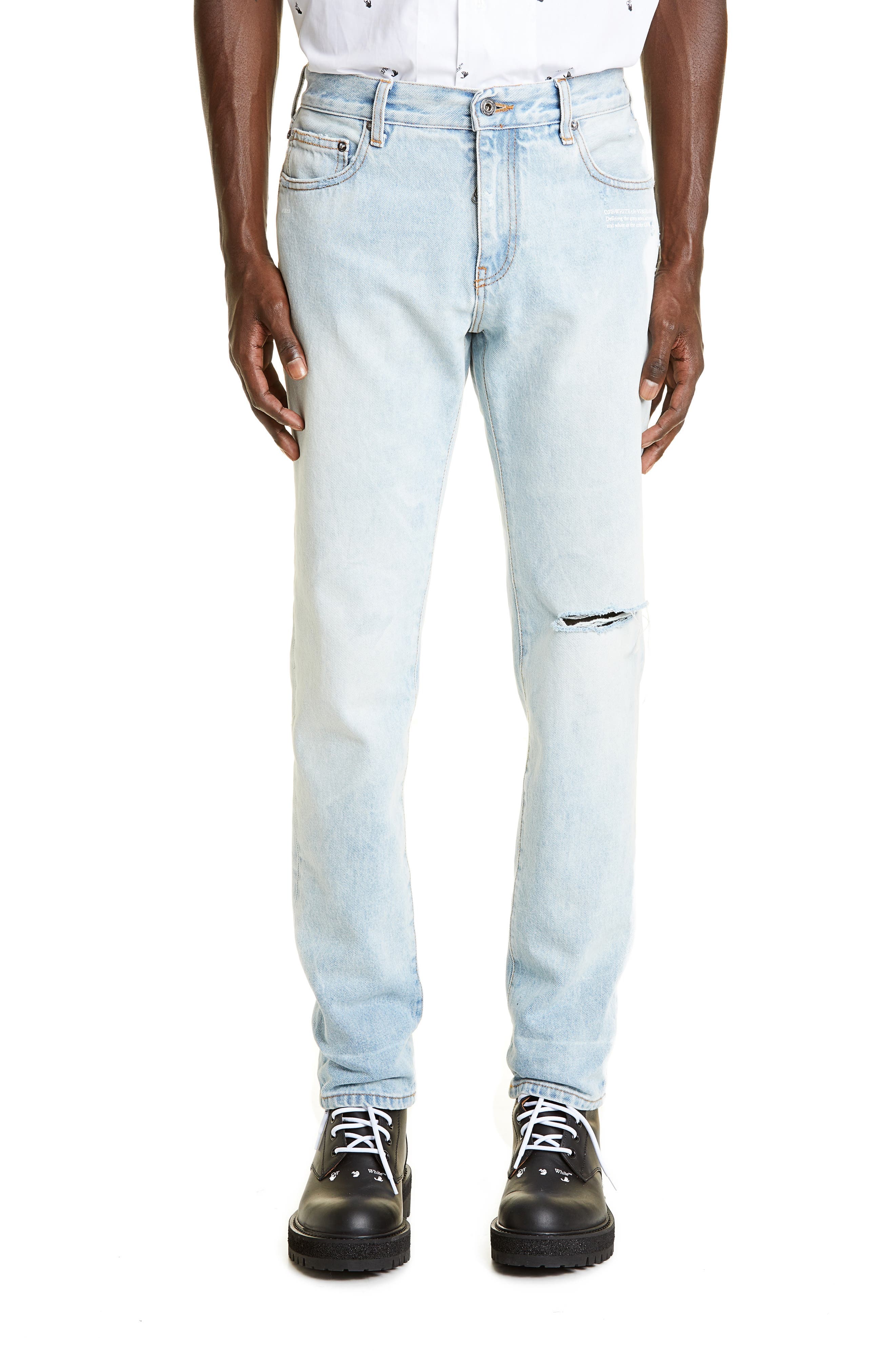 Men's Distressed Skinny Jeans - Image 1