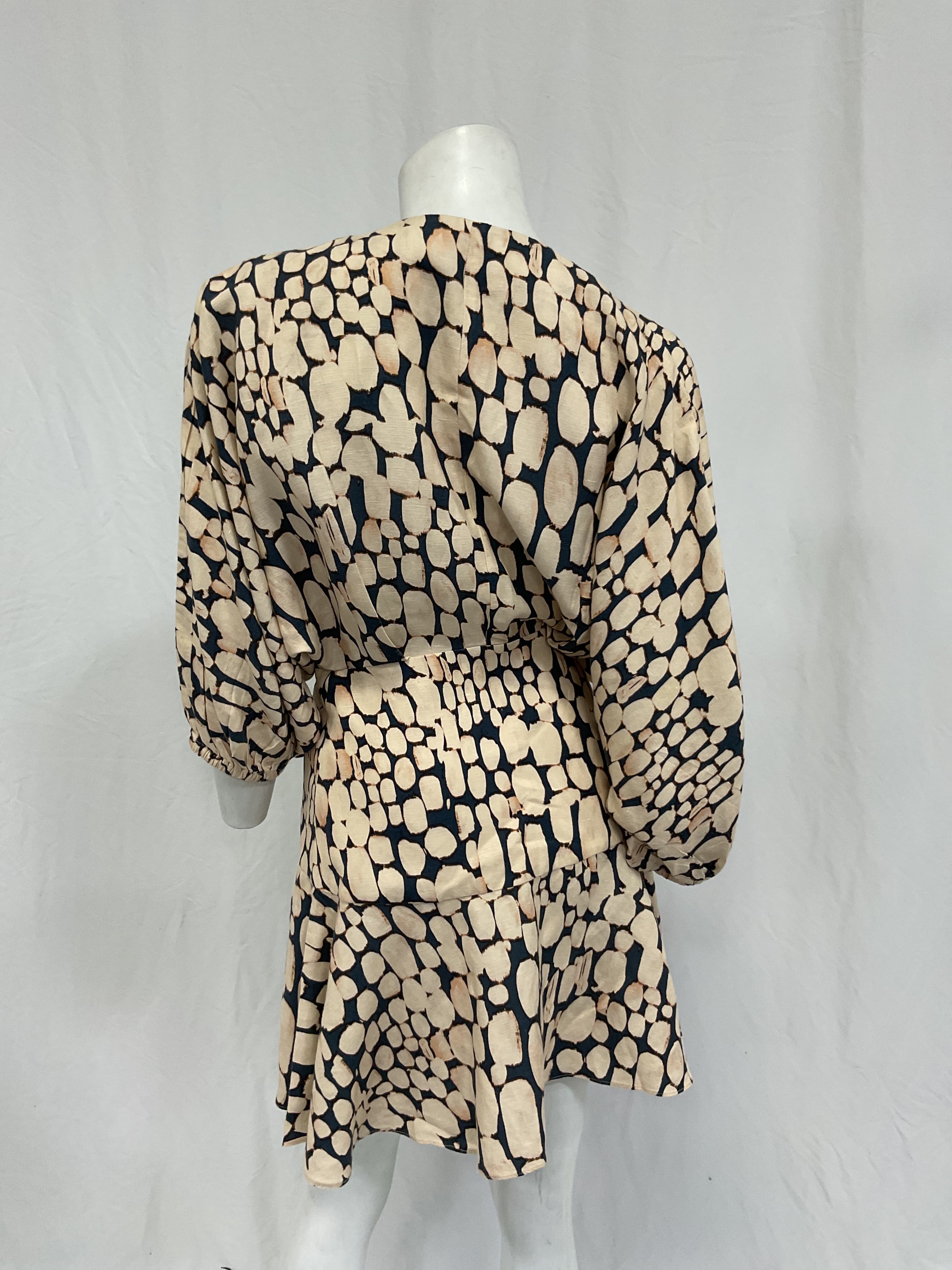 Porto Printed Linen-Blend Mini Wrap D... - Image 1