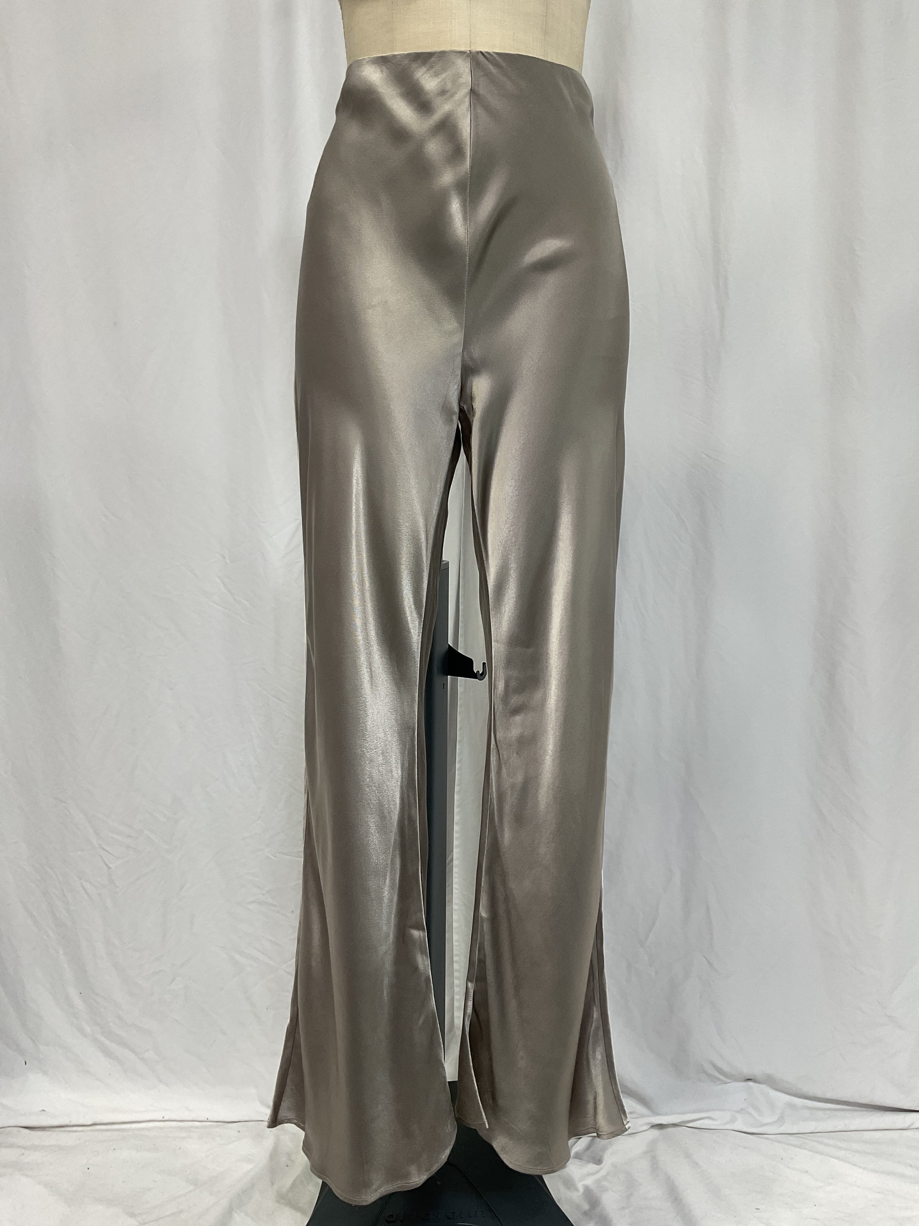 Satin Bell Pant In Grey - Image 2