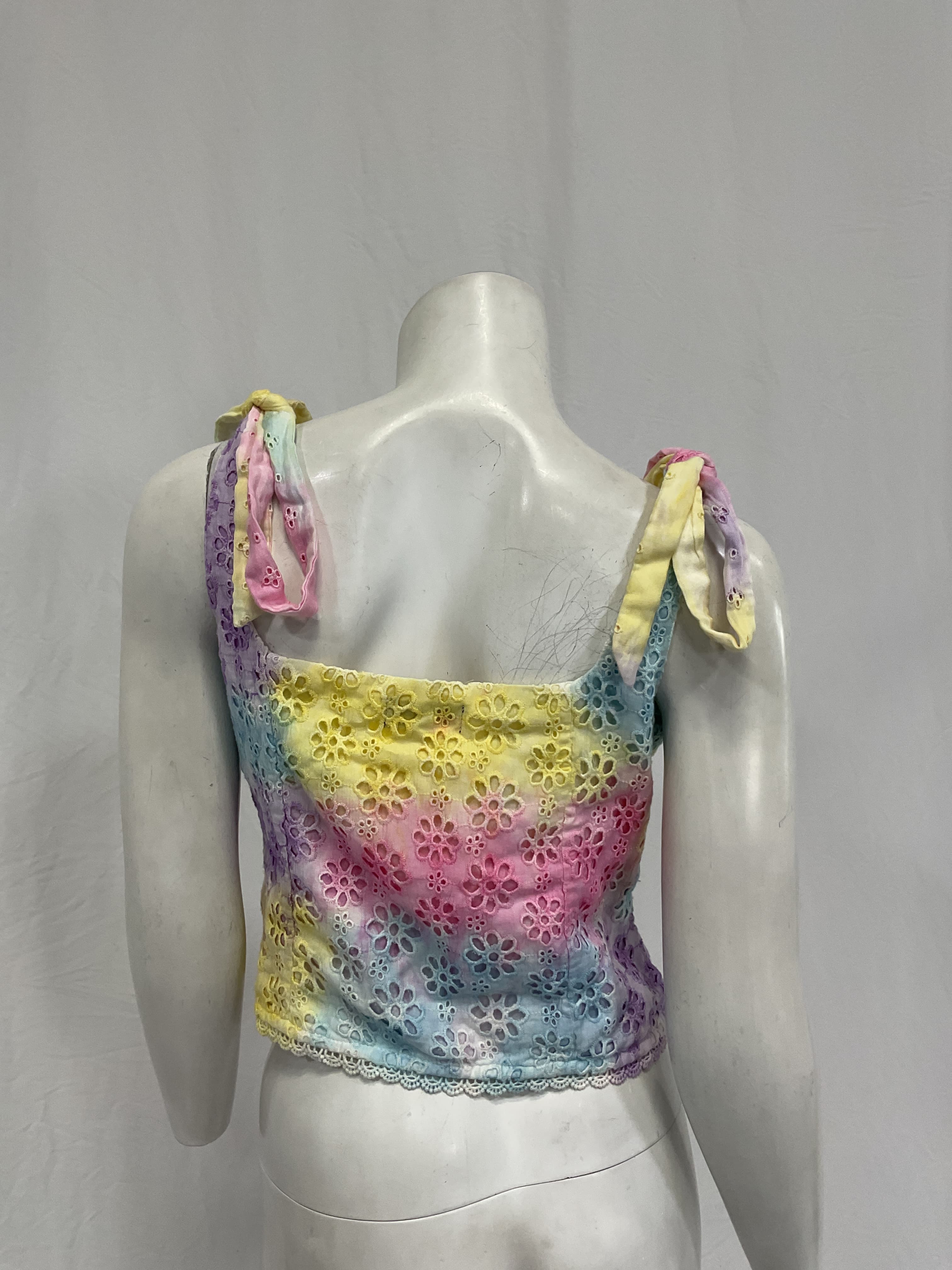 Angie Bustier Top In Pastel Multi Tie Dye - Image 2