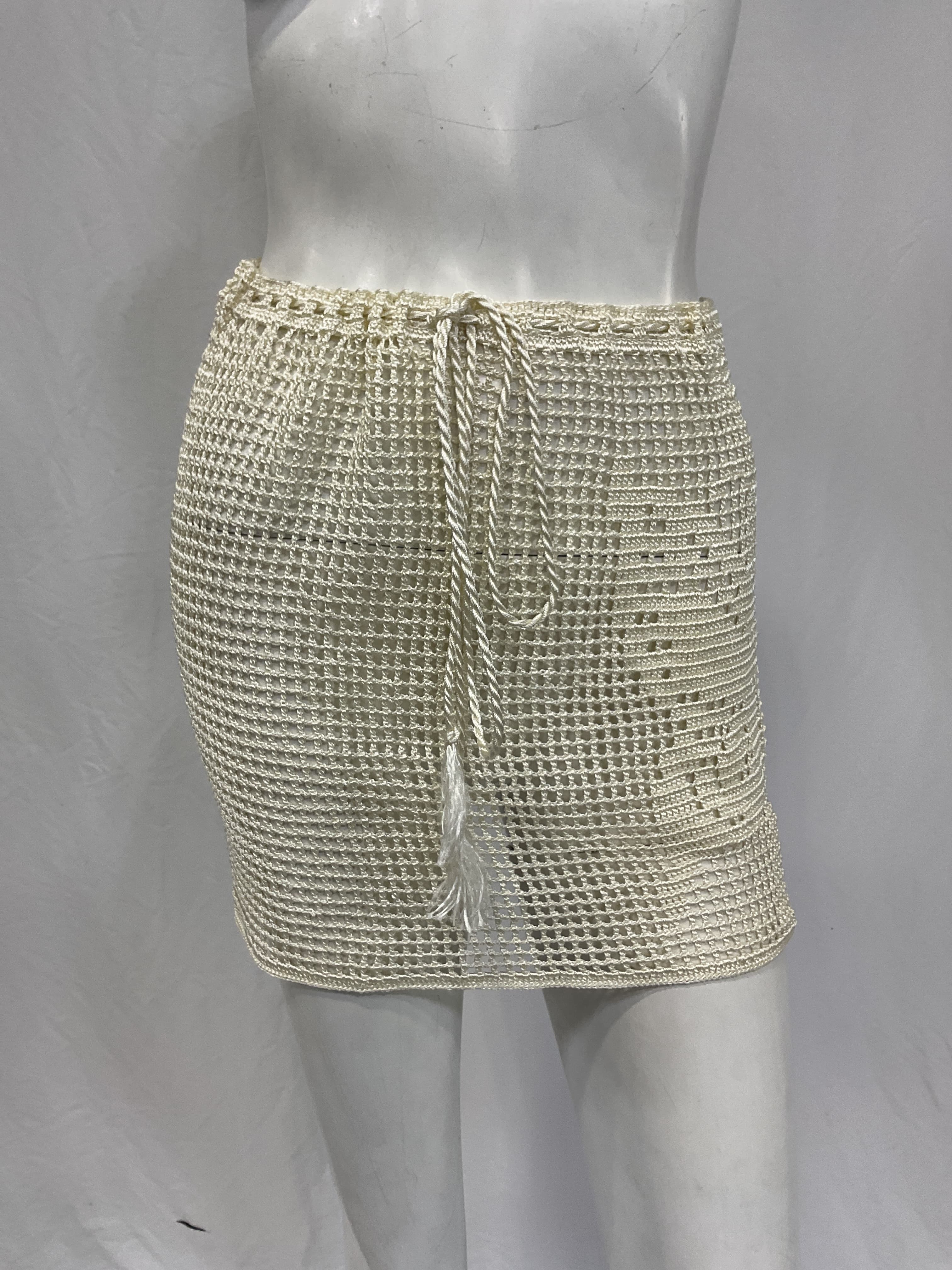 Crochet Butterfly Mini Skirt In Snow White - Image 3