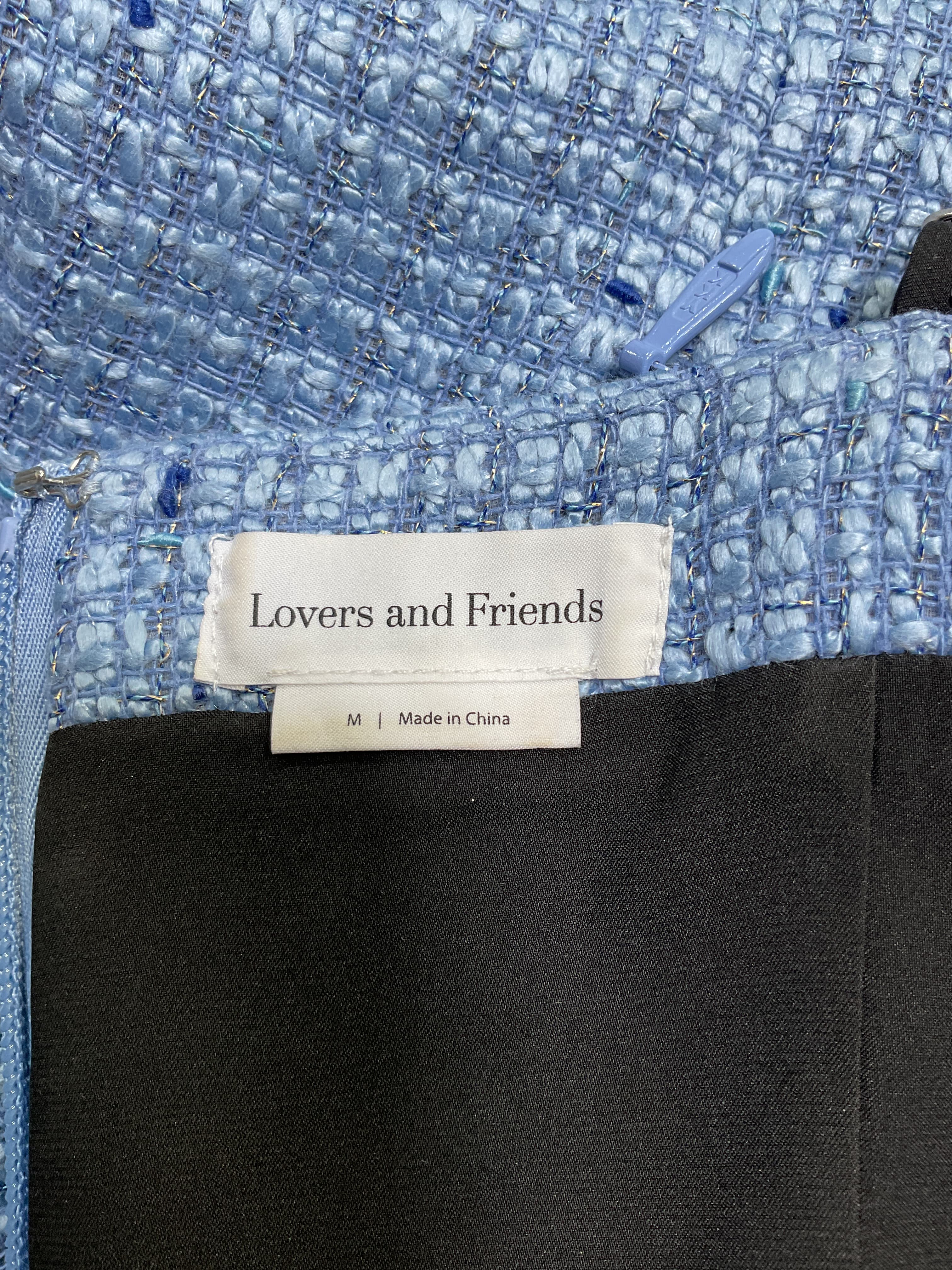Domino Mini Dress In Blue Tweed - Image 4