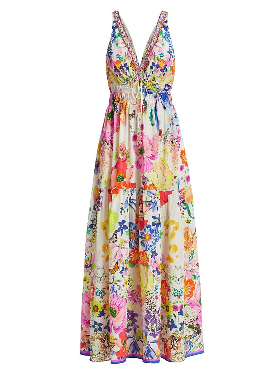 Camilla Floral V-Neck Cover-Up Maxi Dress - Image 1
