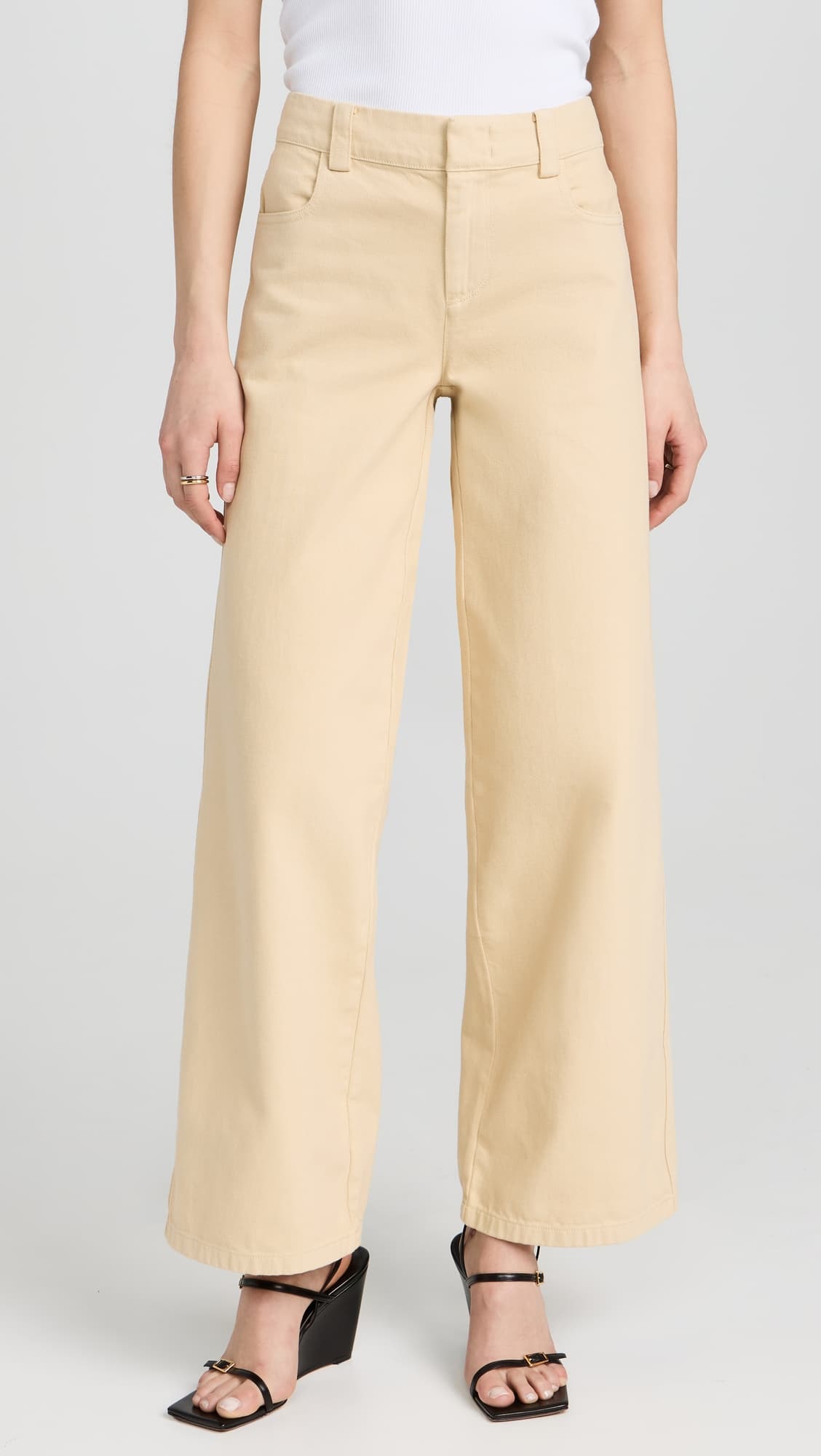 Washed Twill Wide Leg Pants - Image 1