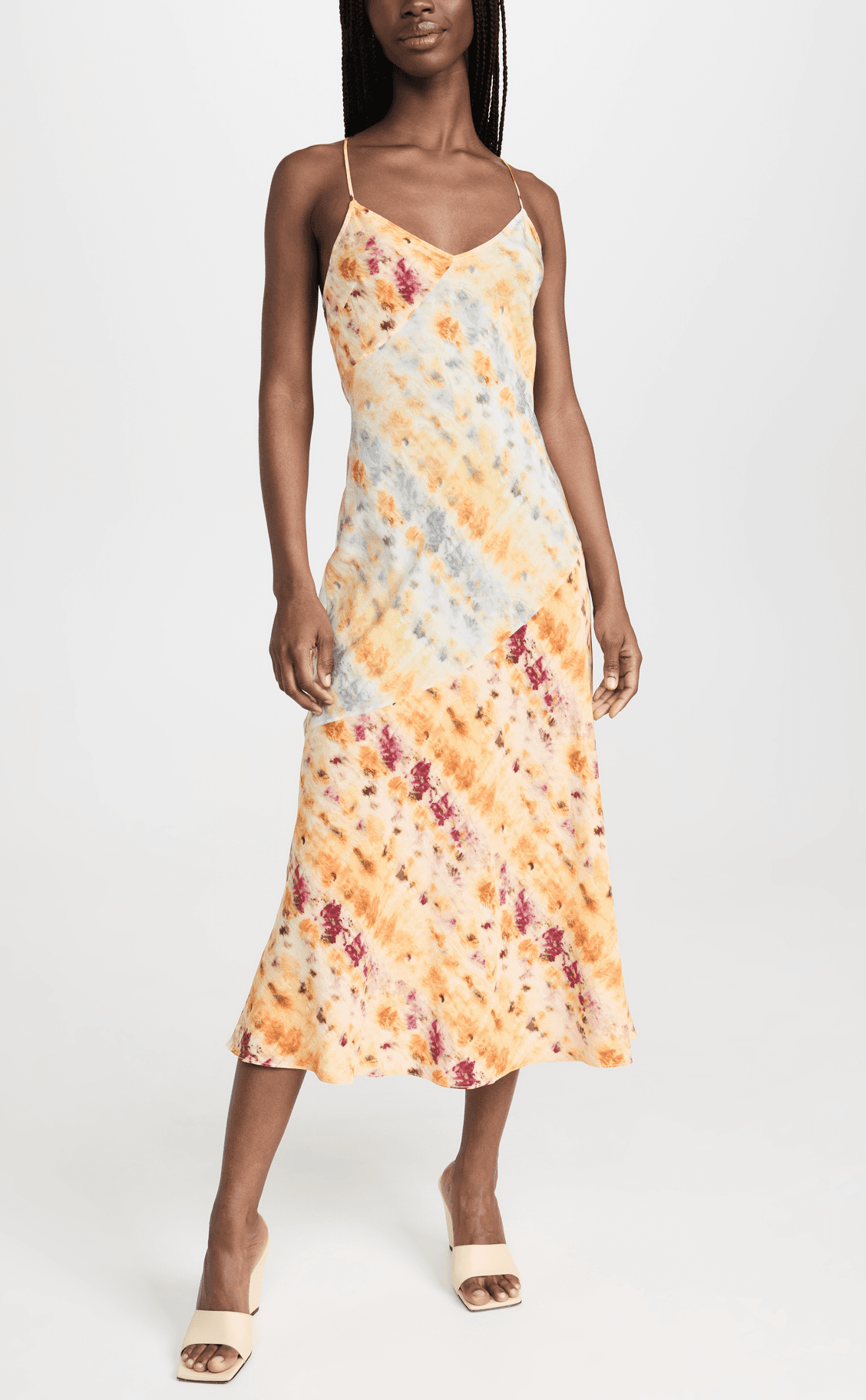 Printed Silk Bias Cut Maxi Slip Dress - Image 1