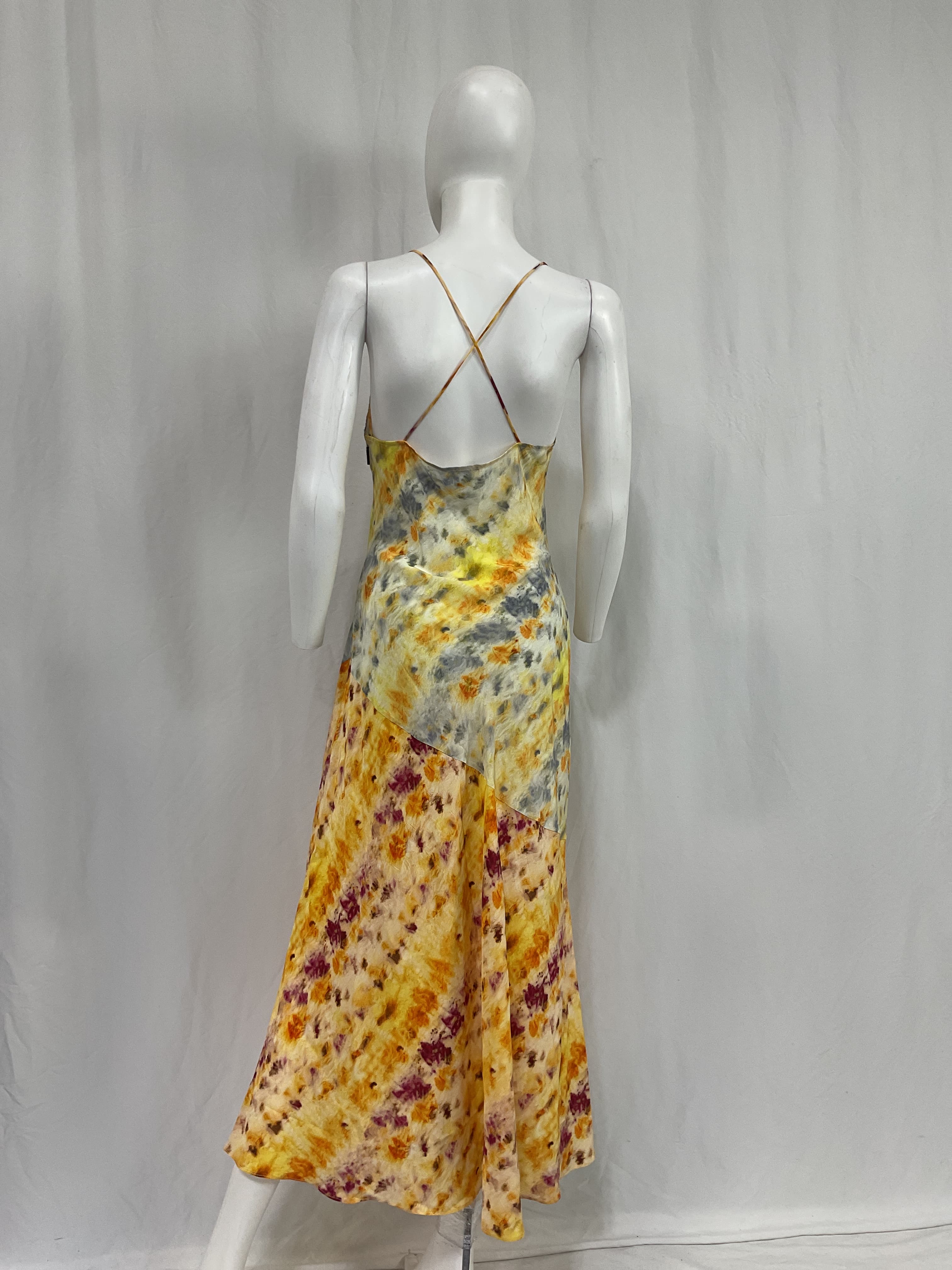 Printed Silk Bias Cut Maxi Slip Dress - Image 2