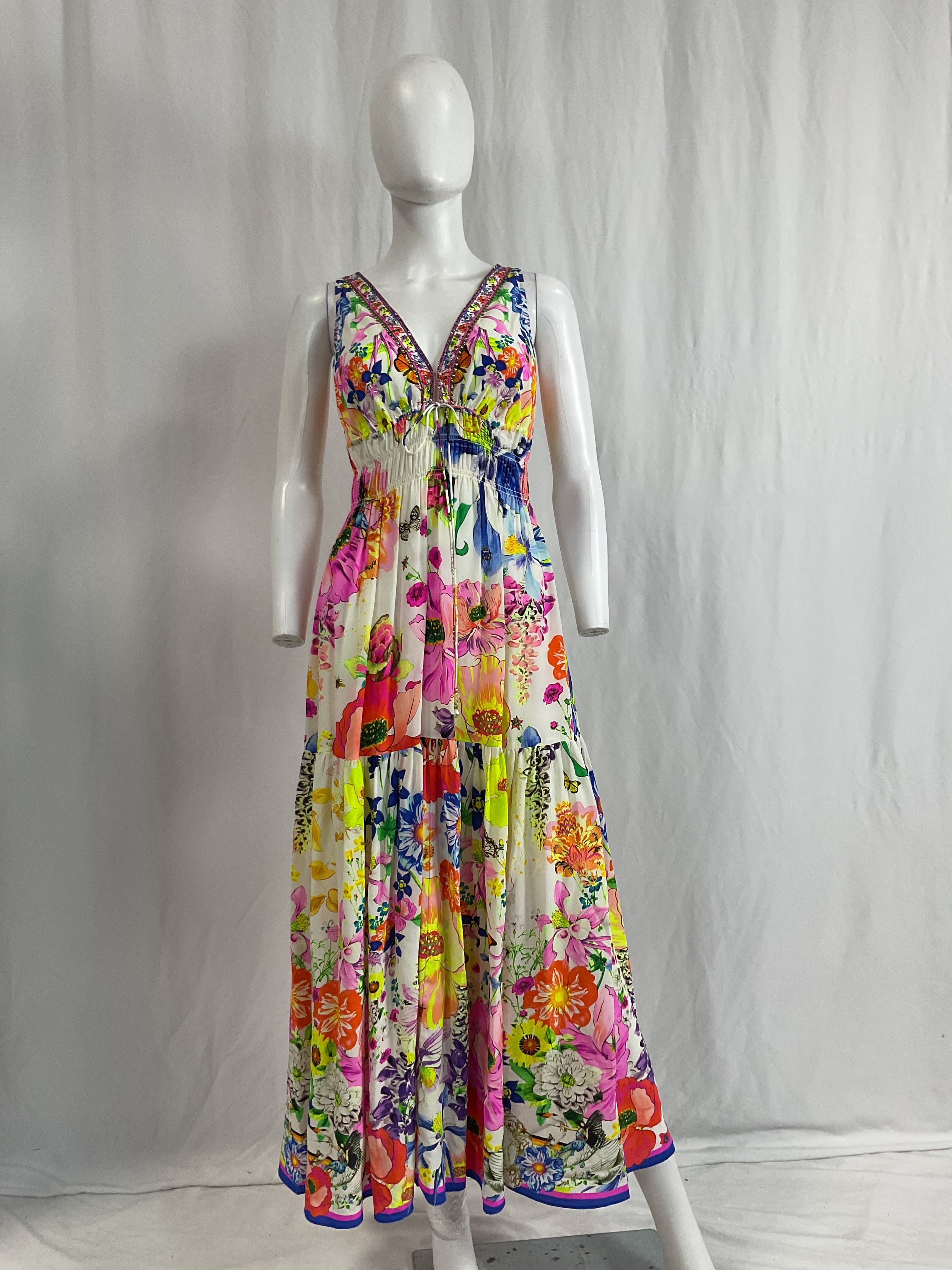 Camilla Floral V-Neck Cover-Up Maxi Dress - Image 4