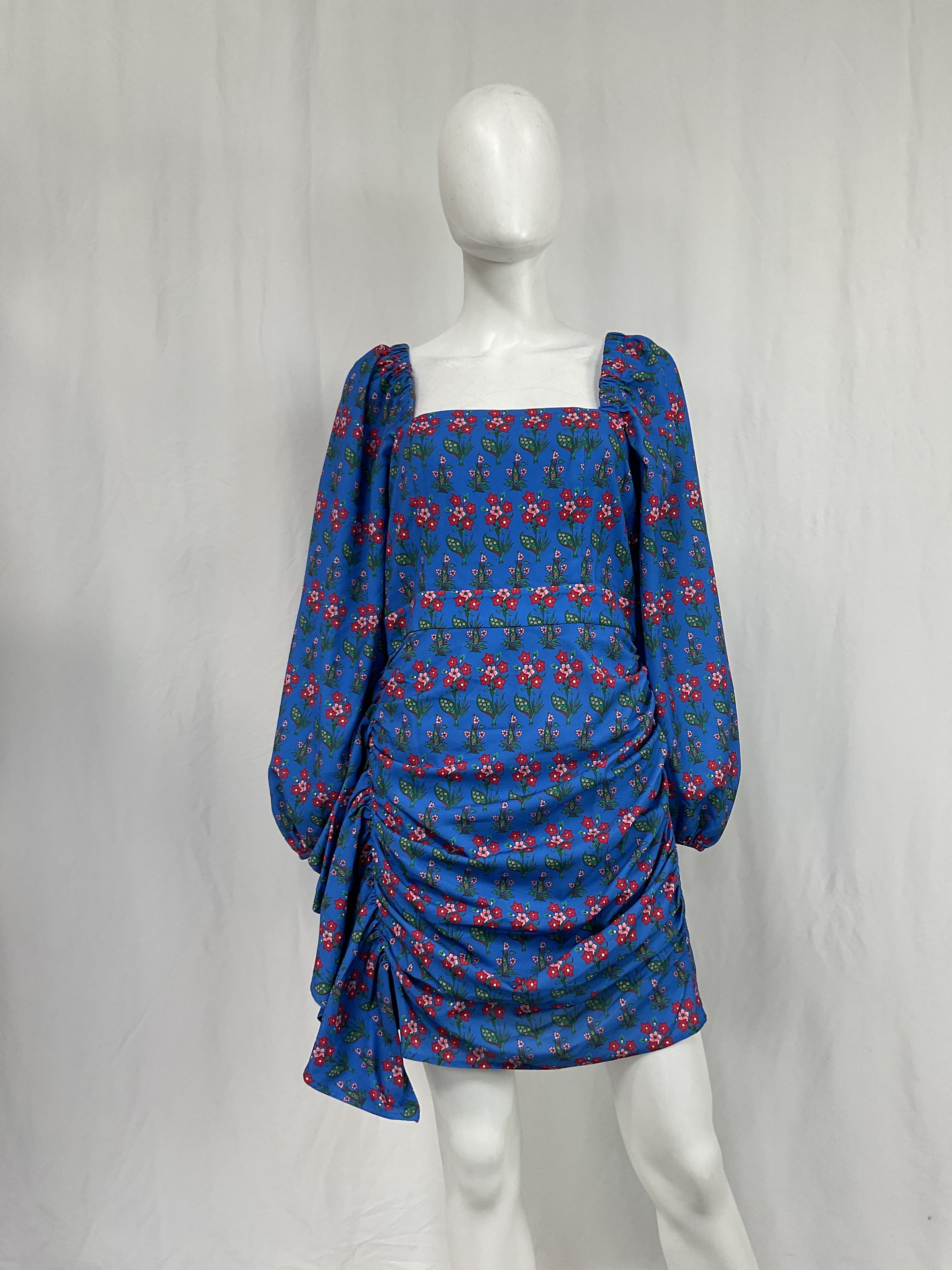 Mina Draped Floral-Print Crepe De Chine Mini Dress - Image 2