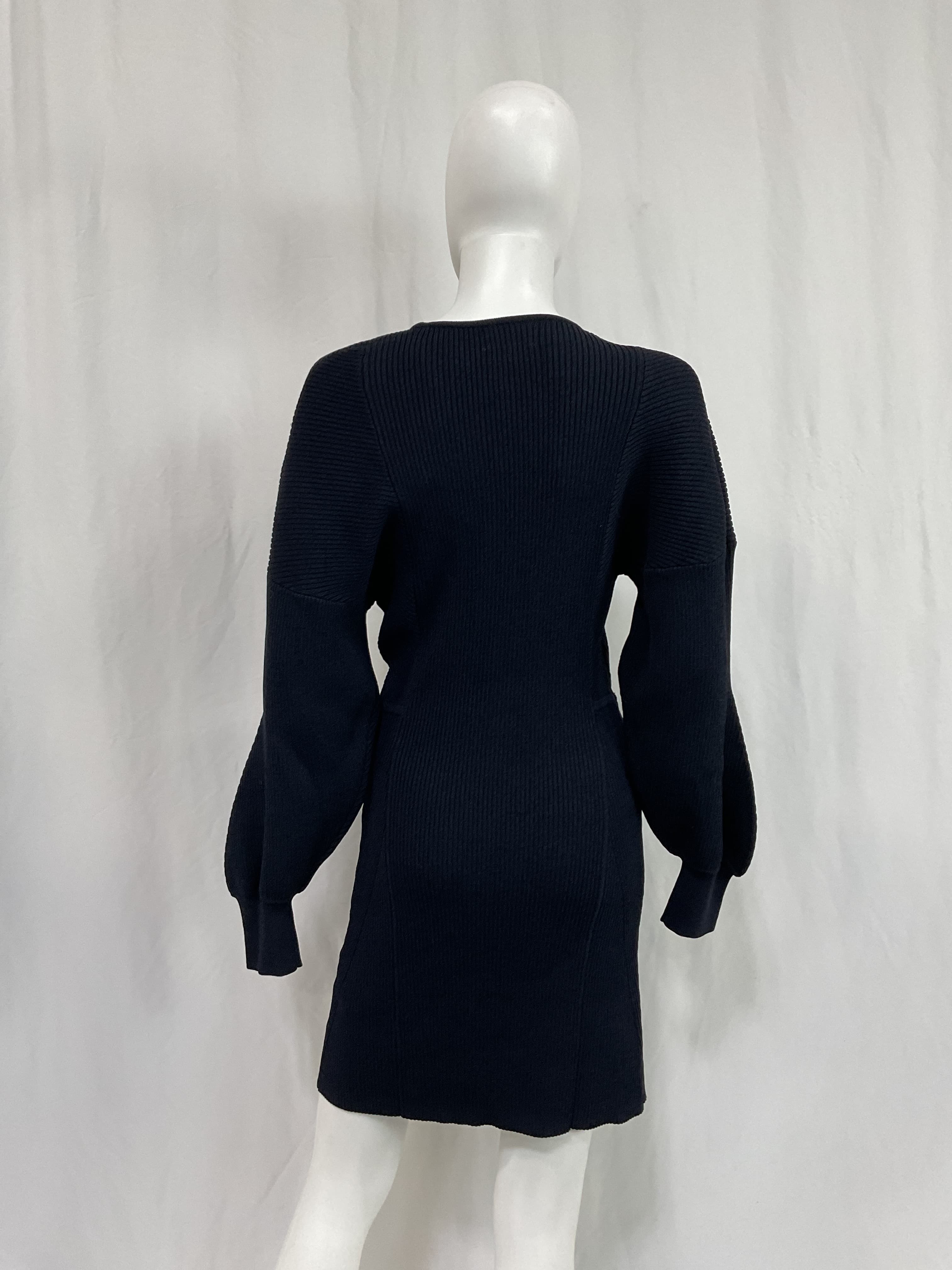 Wrap-Effect Ribbed-Knit Mini Dress - Image 2