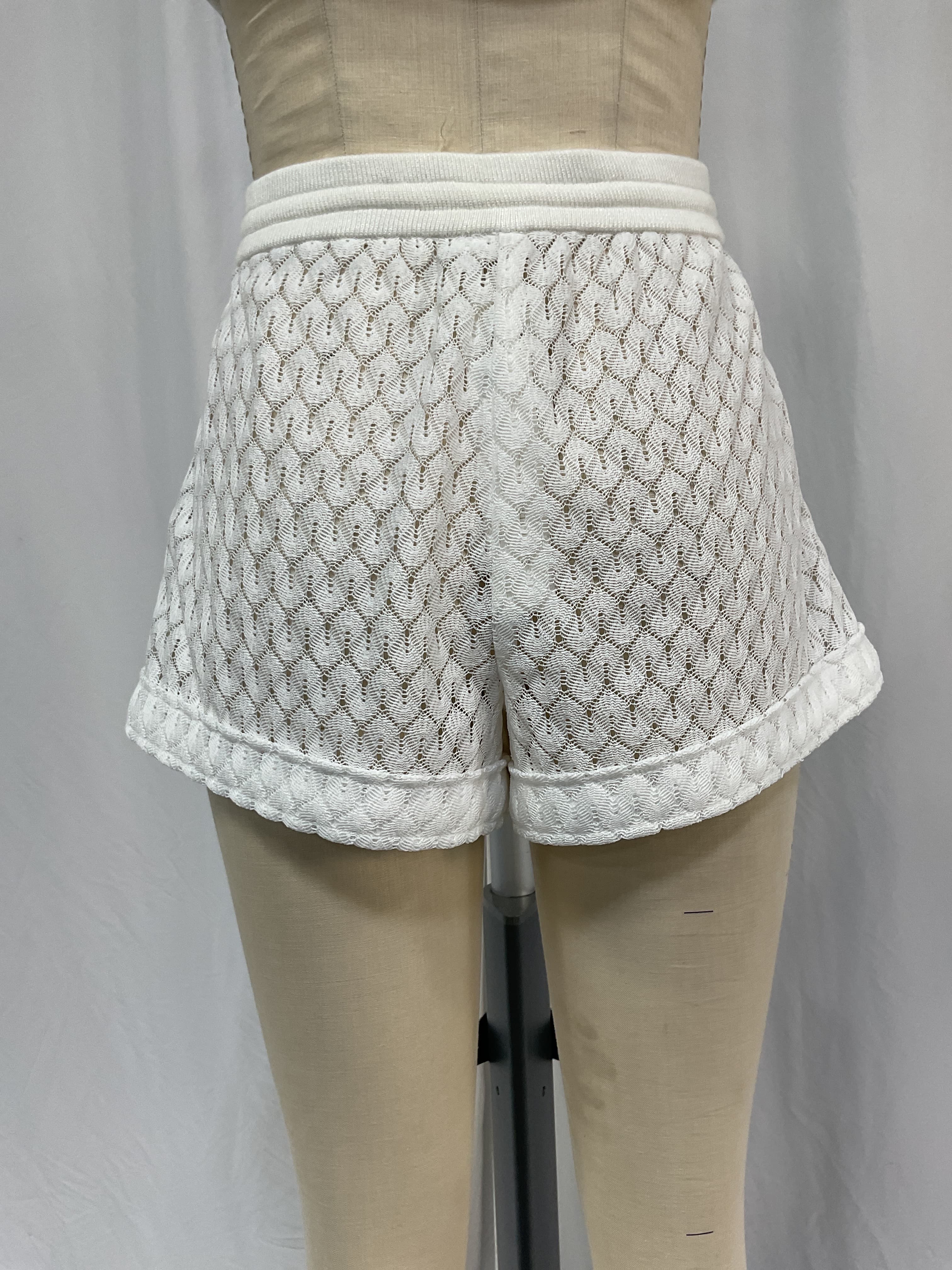 Clemence Crochet Lace Short In White - Image 2